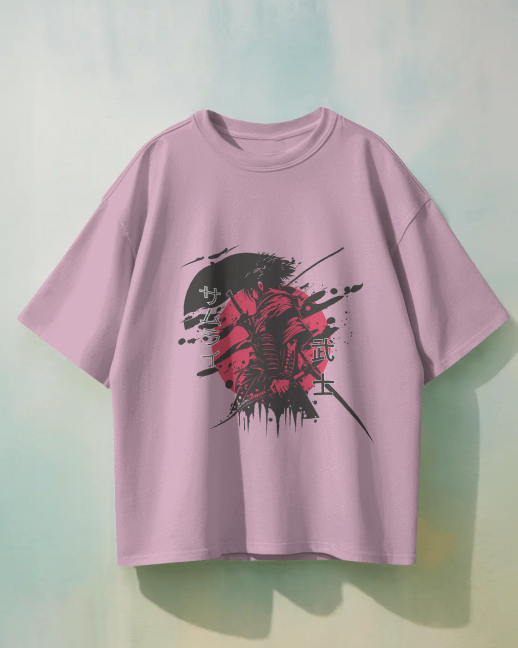 Red & Black Silent But Deadly Samurai Oversized T-shirt - Dorcus Wear