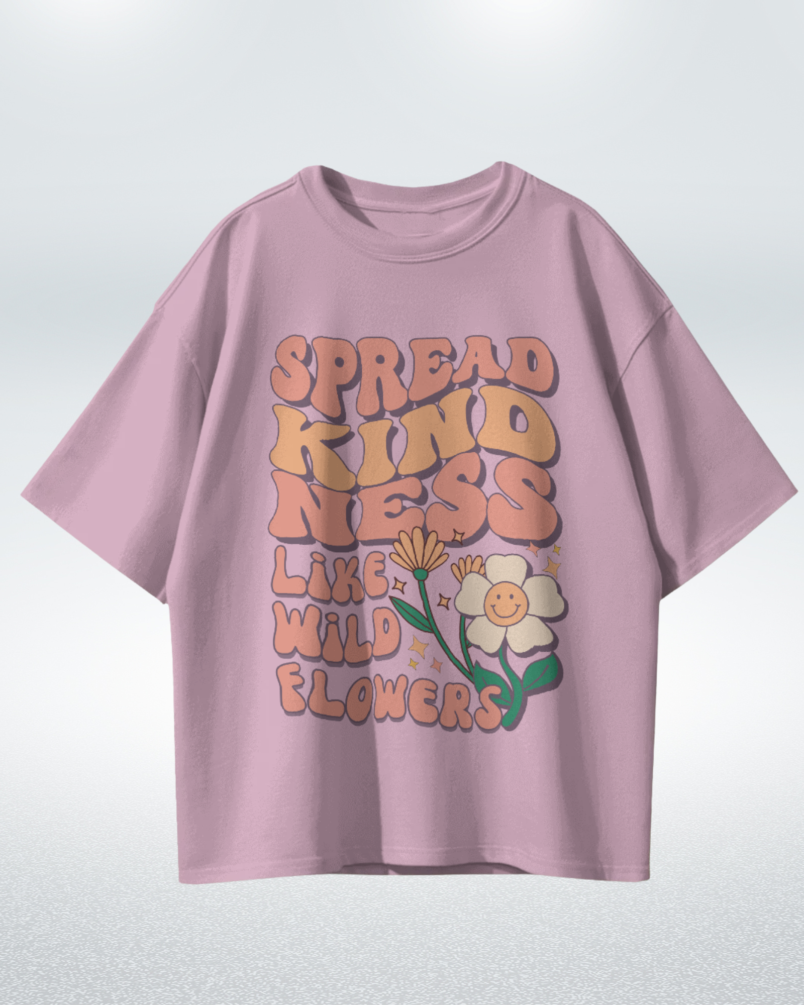 Wildflower Kindness Premium Oversized T-shirt - Retro Bloom Edition - Dorcus Wear