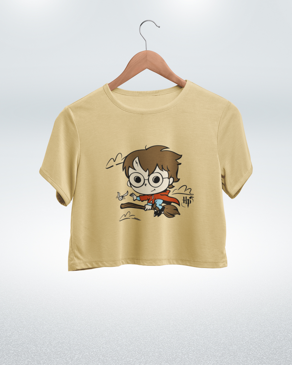 Harry Potter Flying on Broomstick Harry Potter Crop Top - Dorcus Wear