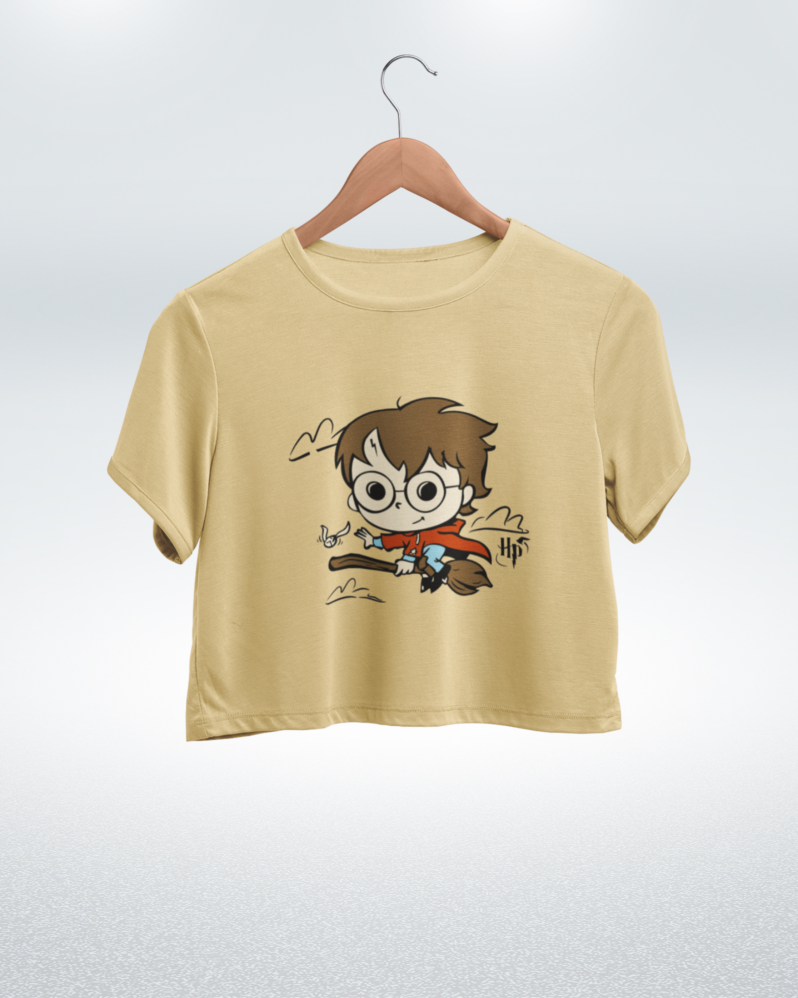 Harry Potter Flying on Broomstick Harry Potter Crop Top - Dorcus Wear
