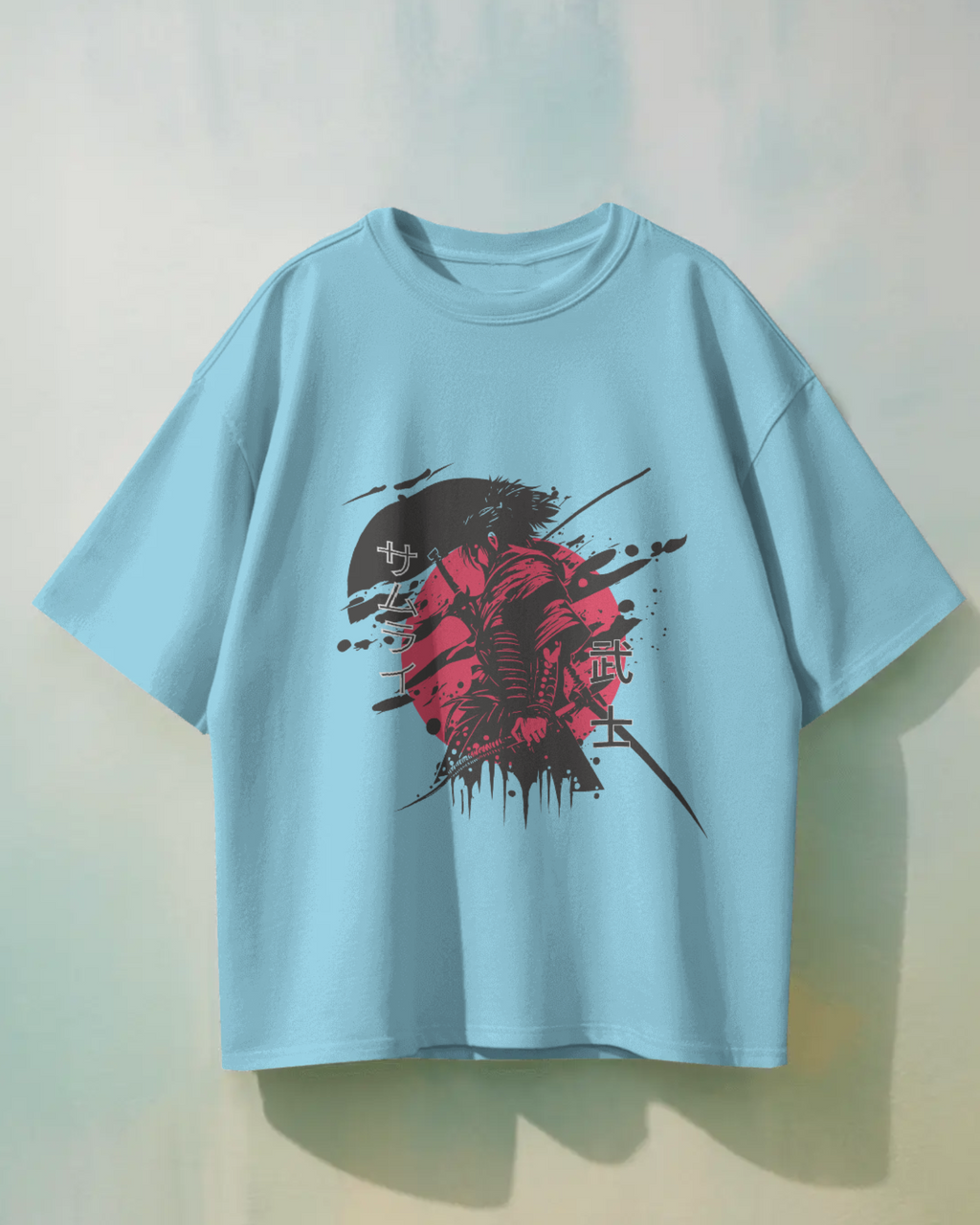 Red & Black Silent But Deadly Samurai Oversized T-shirt