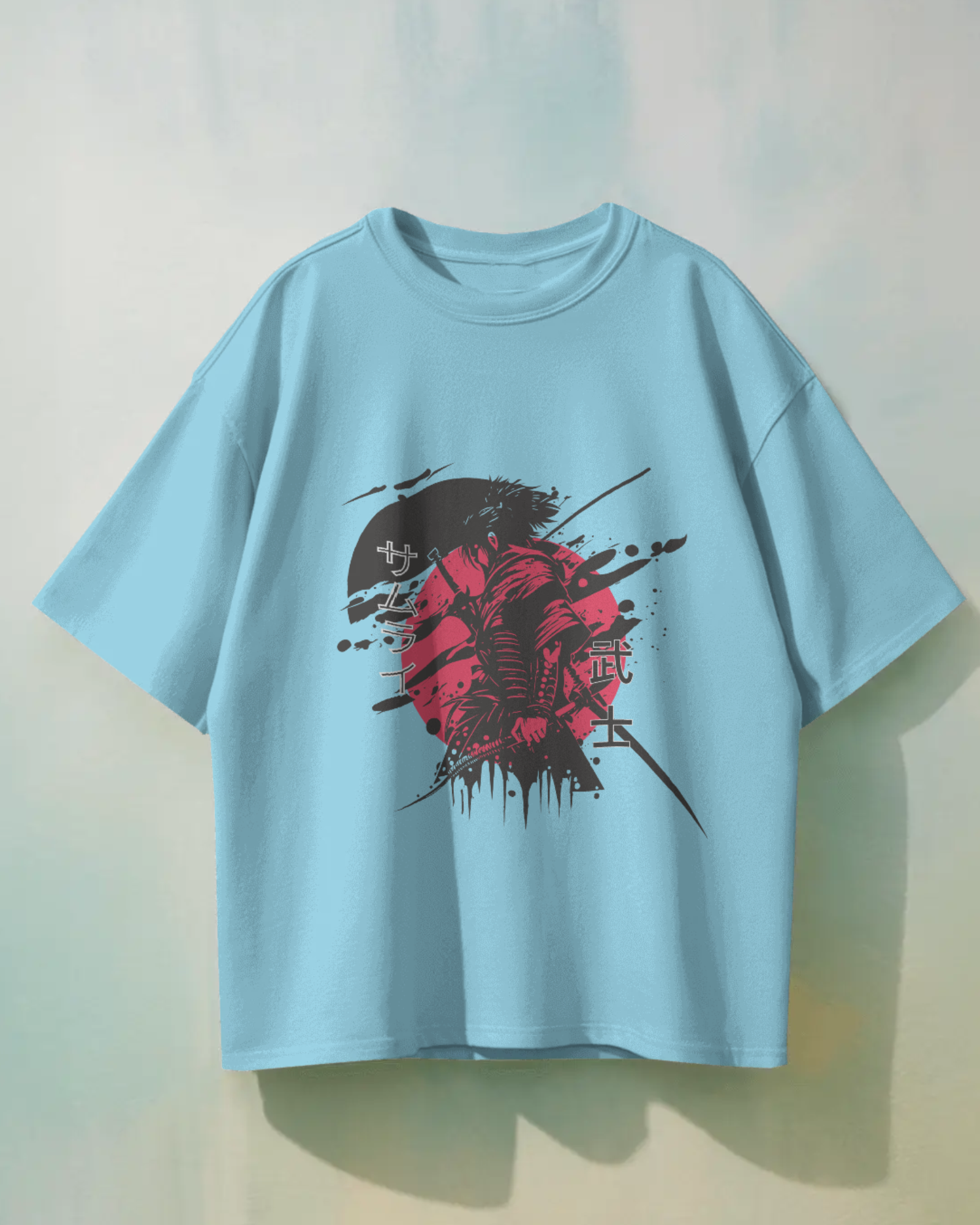 Red & Black Silent But Deadly Samurai Oversized T-shirt