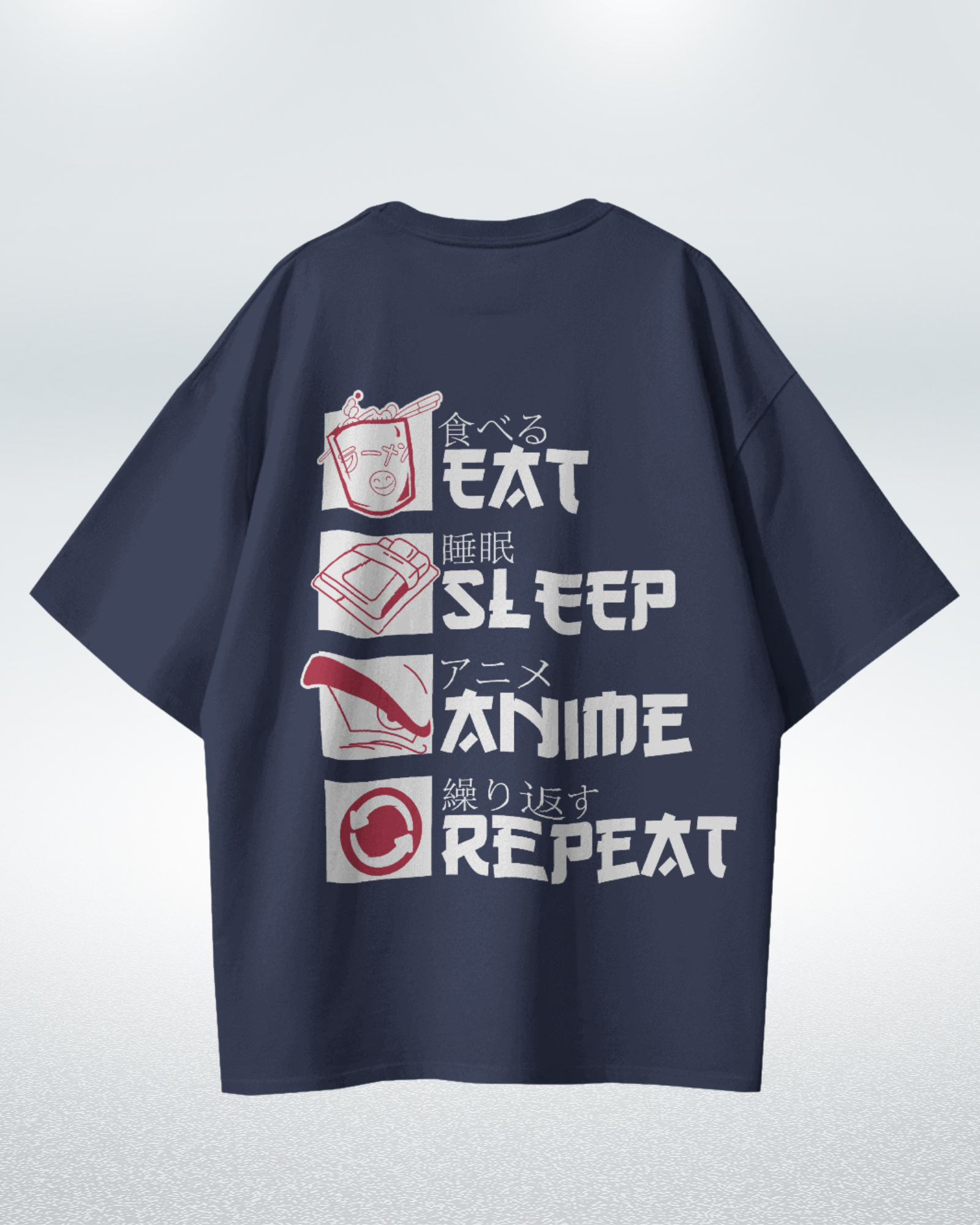 Anime Life Premium Oversized T-Shirt - Eat Sleep Watch Repeat Design