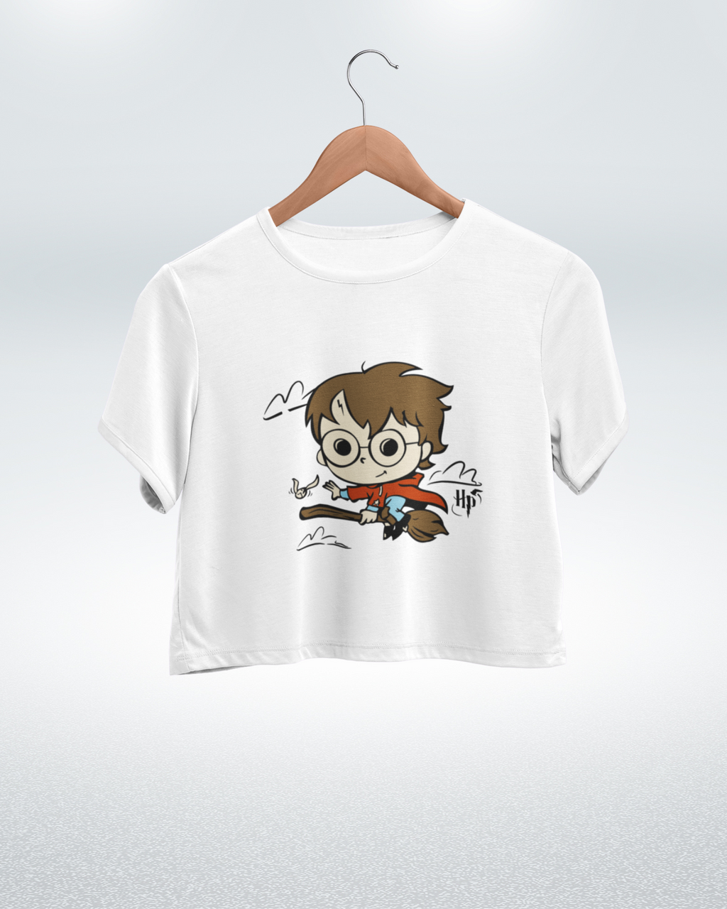 Harry Potter Flying on Broomstick Harry Potter Crop Top - Dorcus Wear