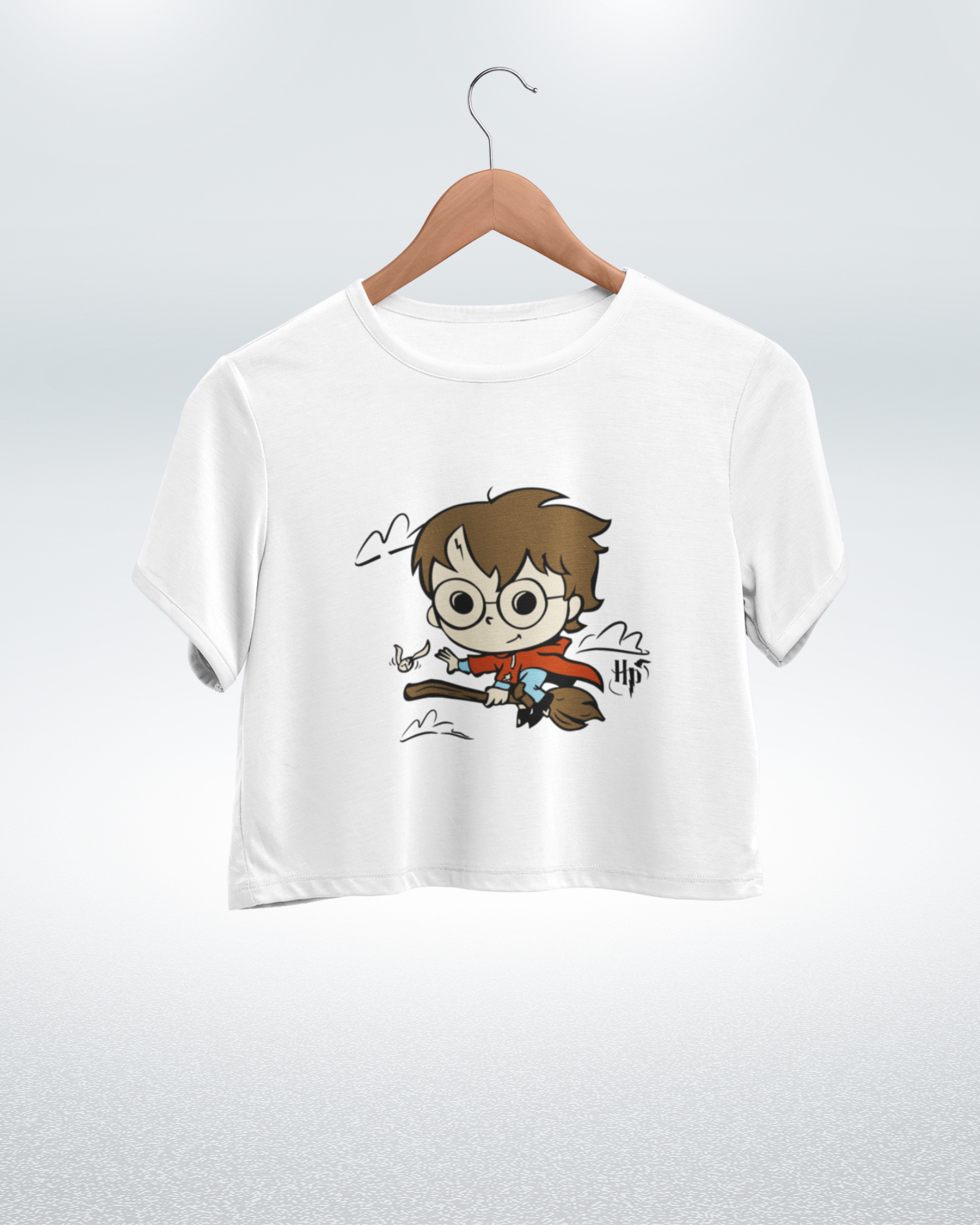 Harry Potter Flying on Broomstick Harry Potter Crop Top - Dorcus Wear