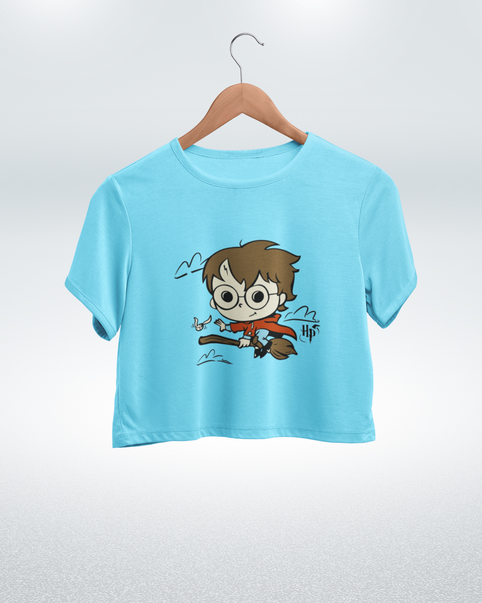 Harry Potter Flying on Broomstick Harry Potter Crop Top - Dorcus Wear