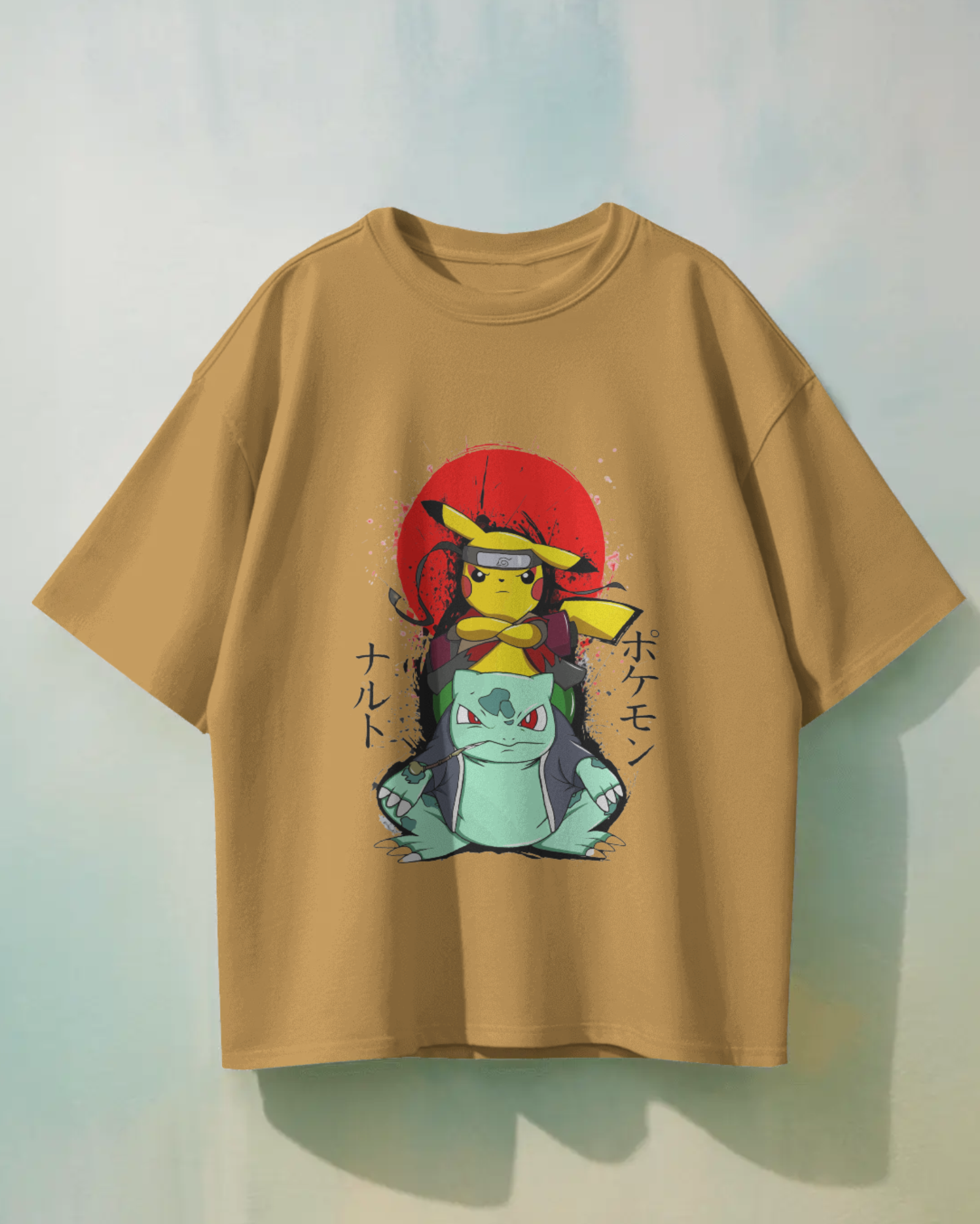 Pikachu Ruto Oversized T-shirt | Premium Pokémon Tee Featuring Pikachu & Bulbasaur