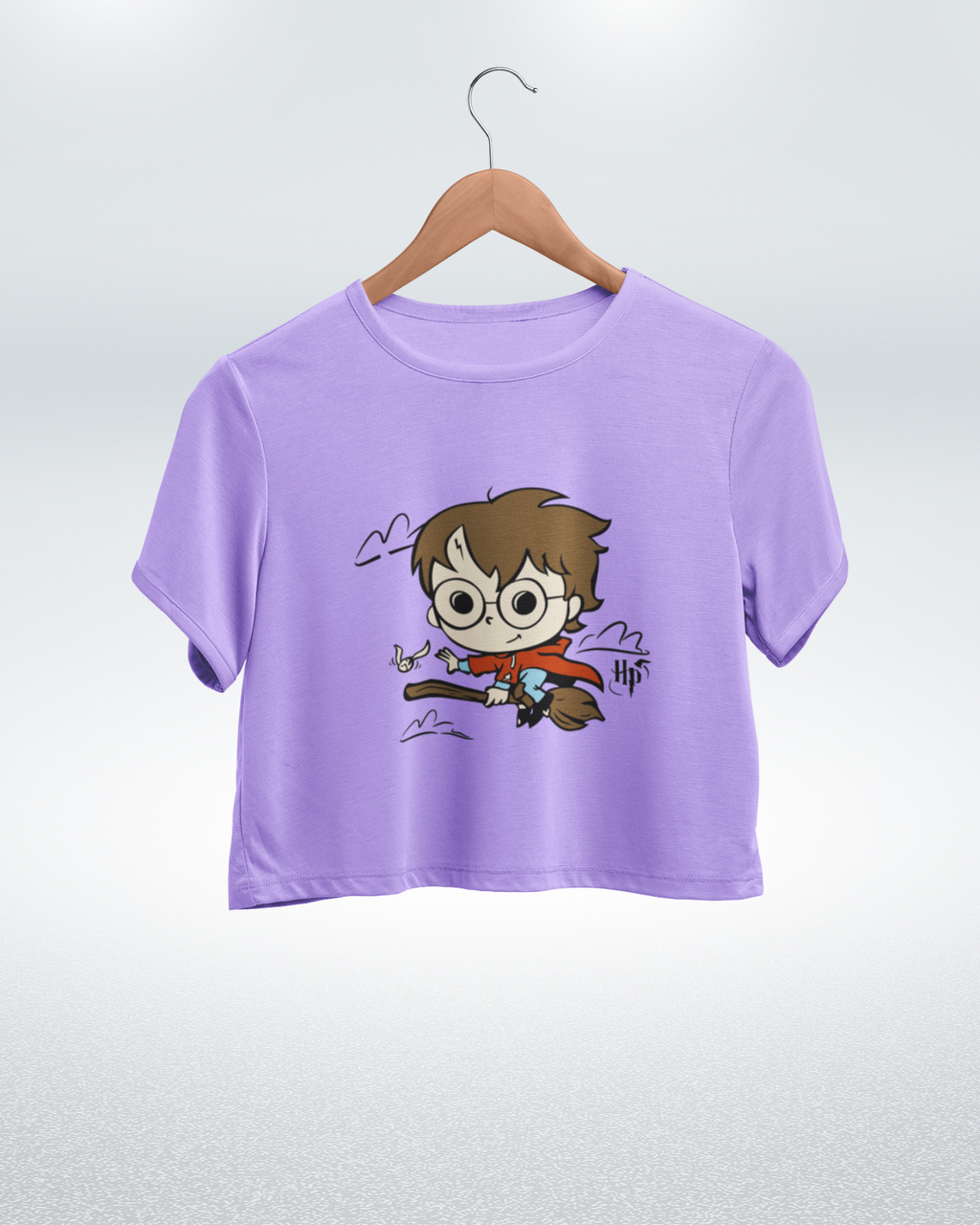 Harry Potter Flying on Broomstick Harry Potter Crop Top - Dorcus Wear