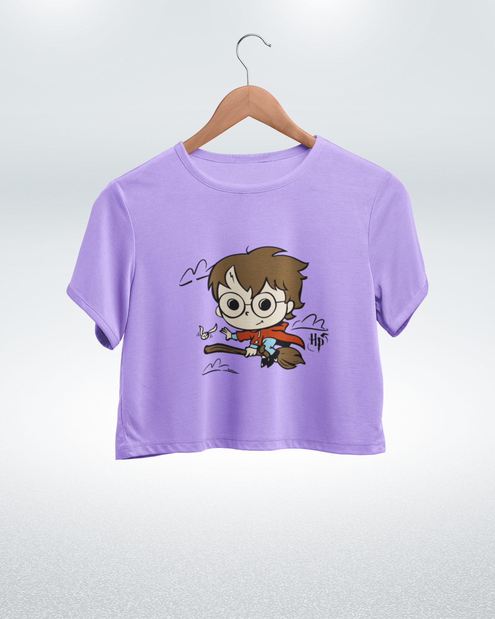 Harry Potter Flying on Broomstick Harry Potter Crop Top - Dorcus Wear