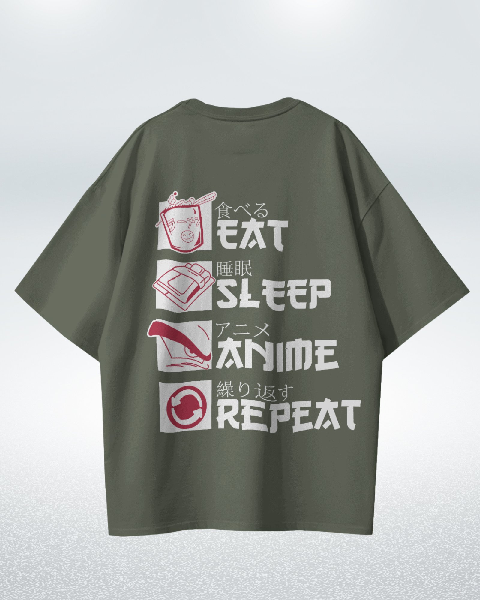 Anime Life Premium Oversized T-Shirt - Eat Sleep Watch Repeat Design