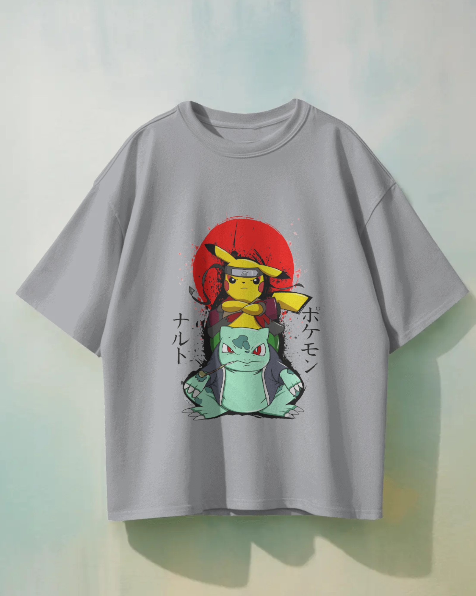 Pikachu Ruto Oversized T-shirt | Premium Pokémon Tee Featuring Pikachu & Bulbasaur