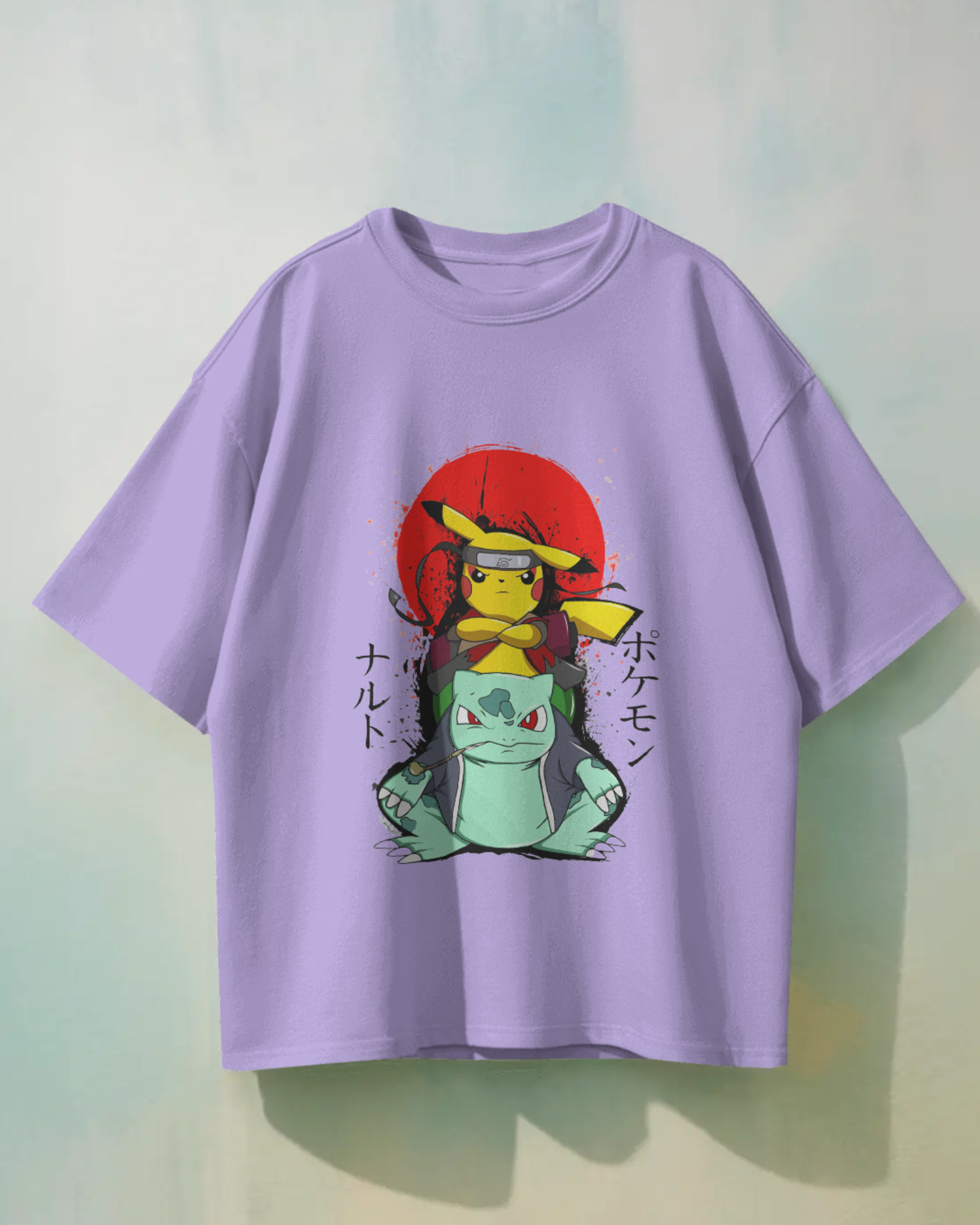 Pikachu Ruto Oversized T-shirt | Premium Pokémon Tee Featuring Pikachu & Bulbasaur