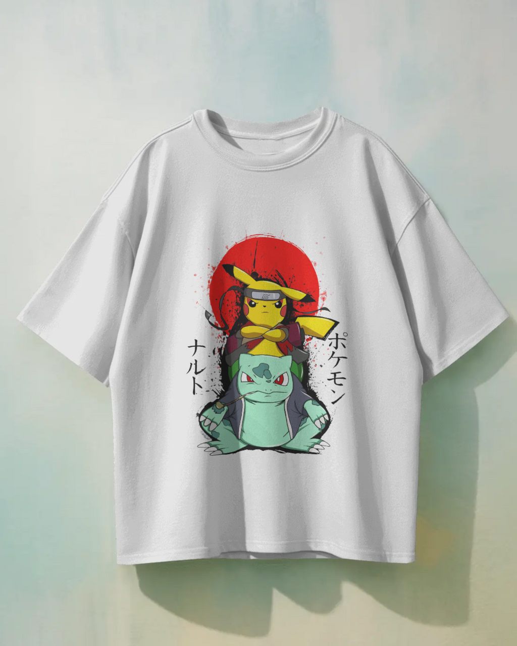 Pikachu Ruto Oversized T-shirt | Premium Pokémon Tee Featuring Pikachu & Bulbasaur