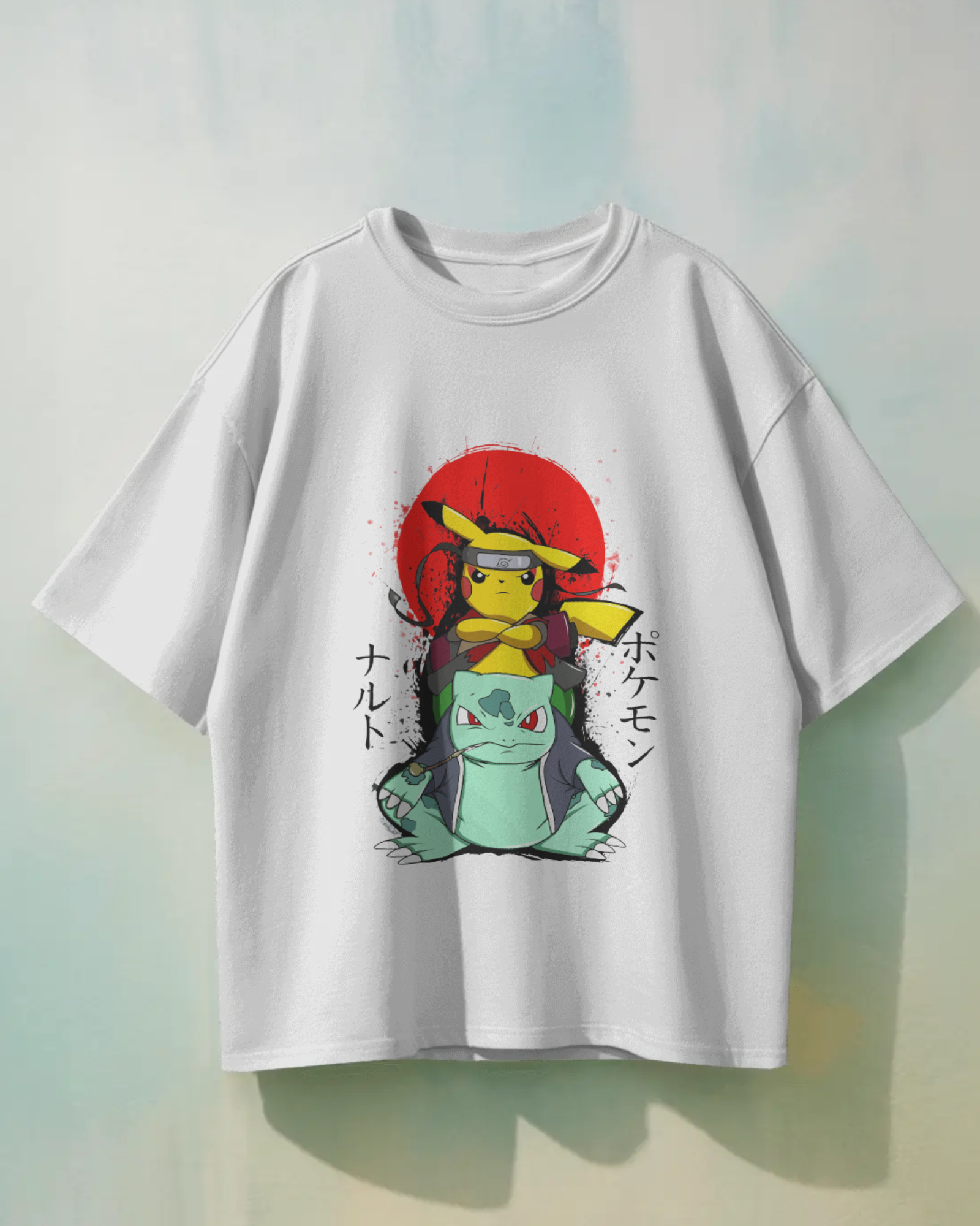 Pikachu Ruto Oversized T-shirt | Premium Pokémon Tee Featuring Pikachu & Bulbasaur