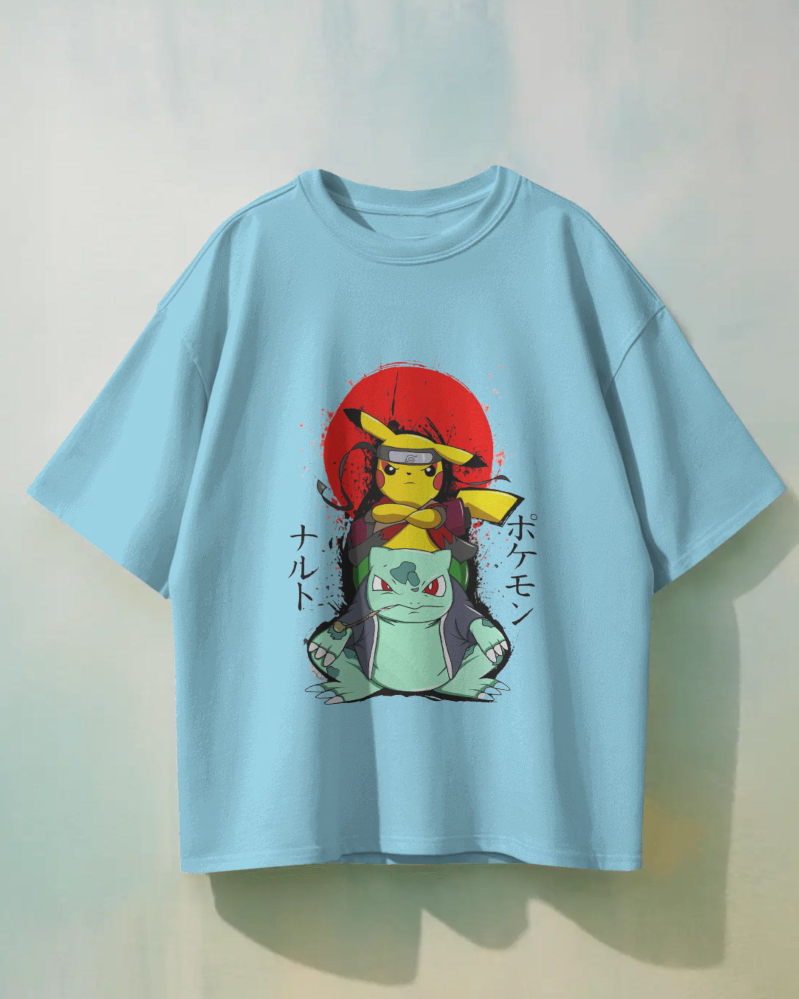 Pikachu Ruto Oversized T-shirt | Premium Pokémon Tee Featuring Pikachu & Bulbasaur
