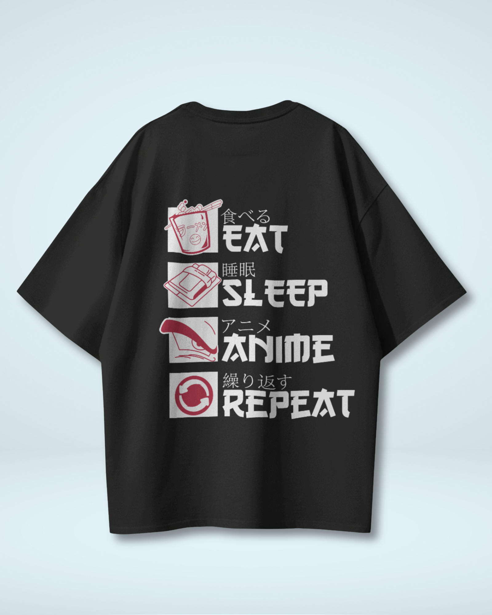 Anime Life Premium Oversized T-Shirt - Eat Sleep Watch Repeat Design