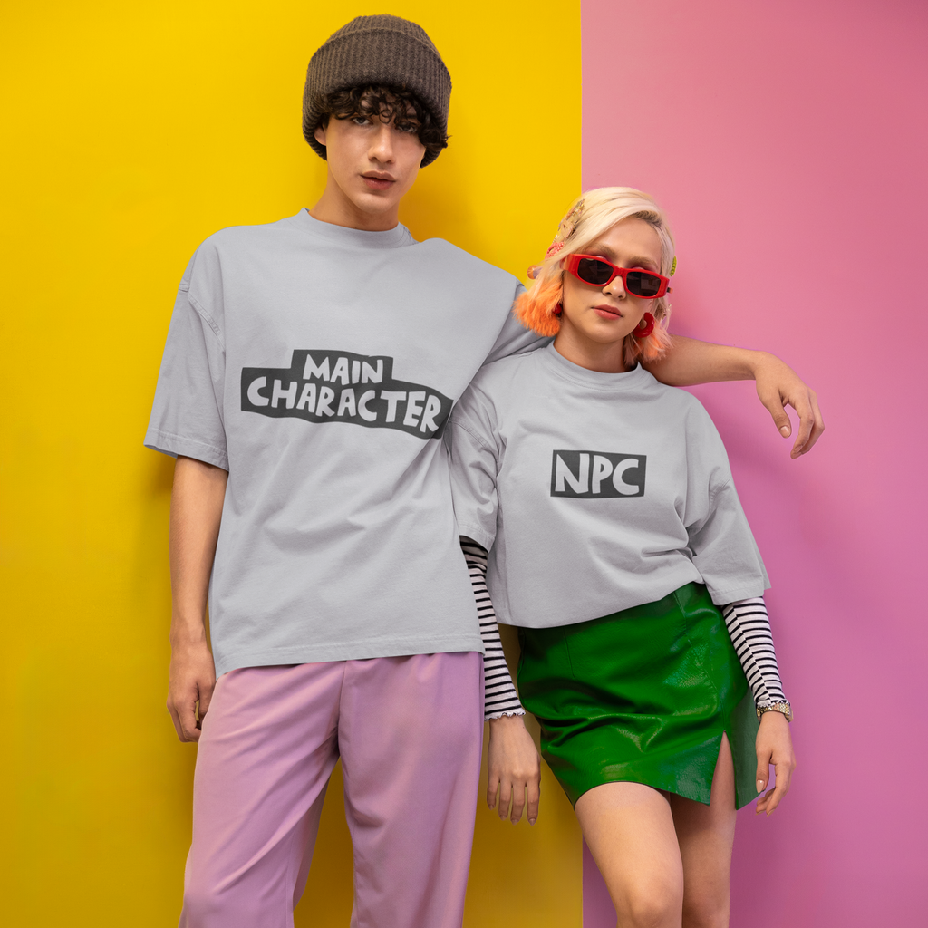 Main Character NPC T-Shirts for Couples and Friends - Oversized Style - Dorcus Wear
