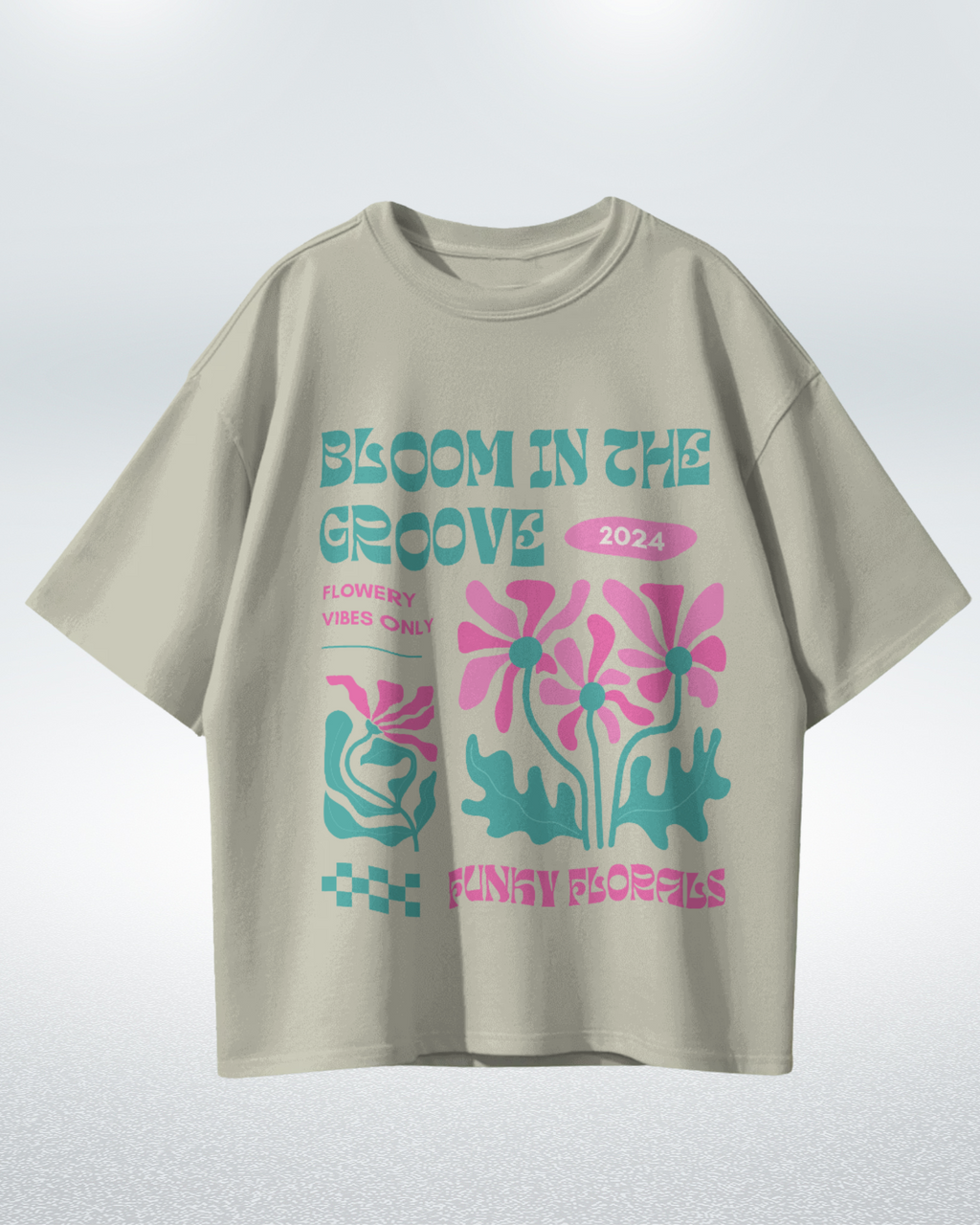 Groovy Bloom Funky Florals 2024 T-shirt for Trendy Comfort – Premium Oversized Style - Dorcus Wear