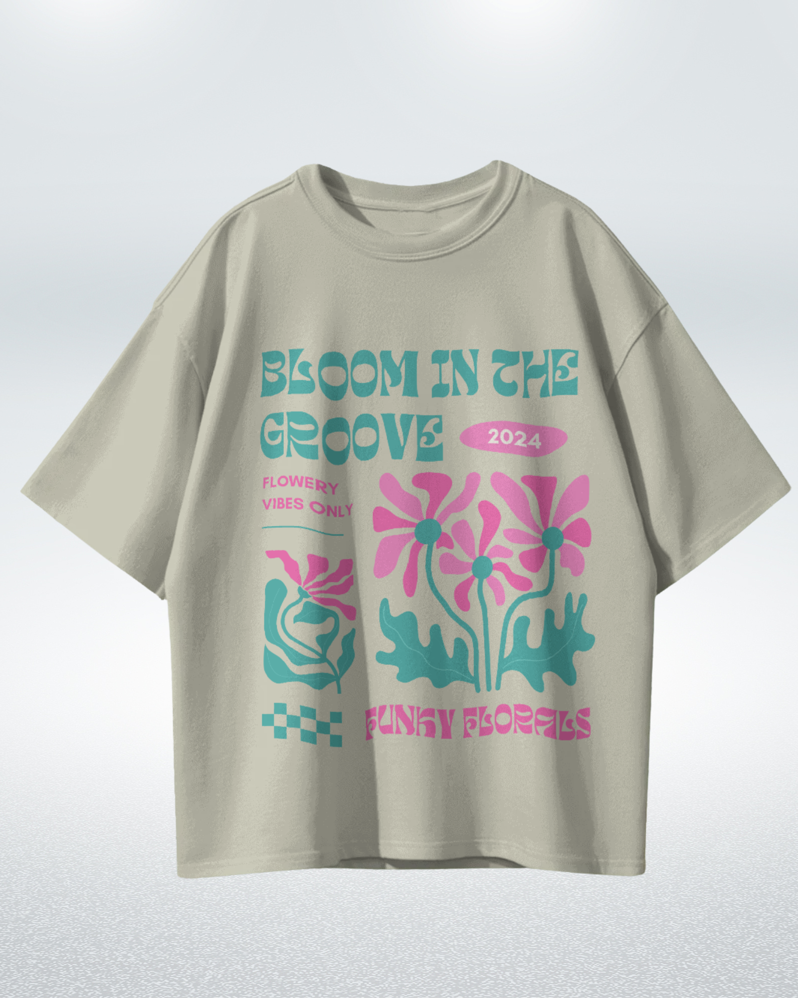 Groovy Bloom Funky Florals 2024 T-shirt for Trendy Comfort – Premium Oversized Style - Dorcus Wear