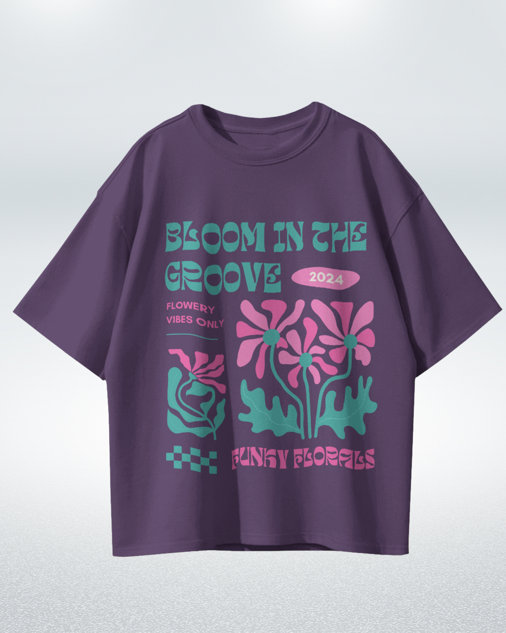Groovy Bloom Funky Florals 2024 T-shirt for Trendy Comfort – Premium Oversized Style - Dorcus Wear