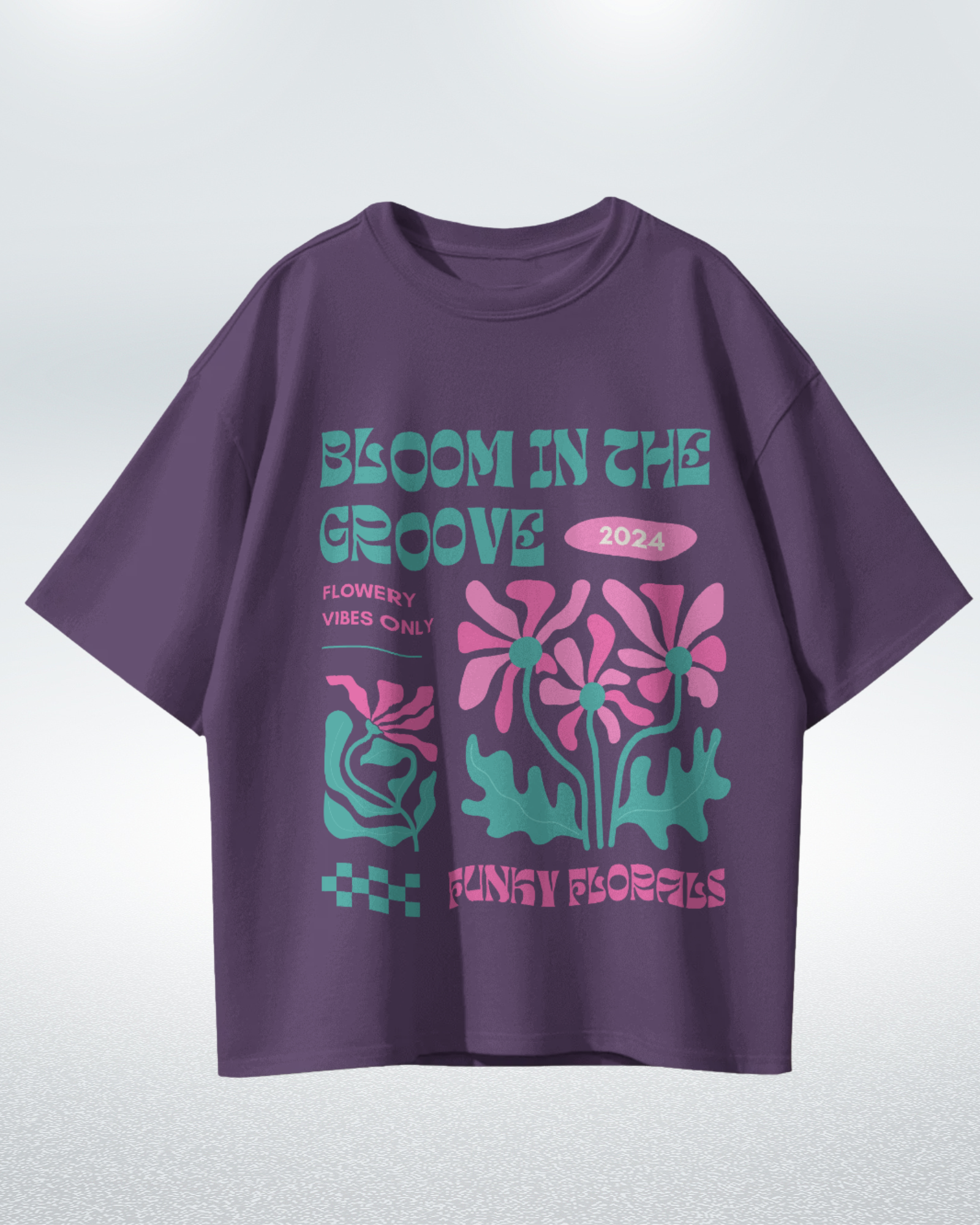 Groovy Bloom Funky Florals 2024 T-shirt for Trendy Comfort – Premium Oversized Style - Dorcus Wear