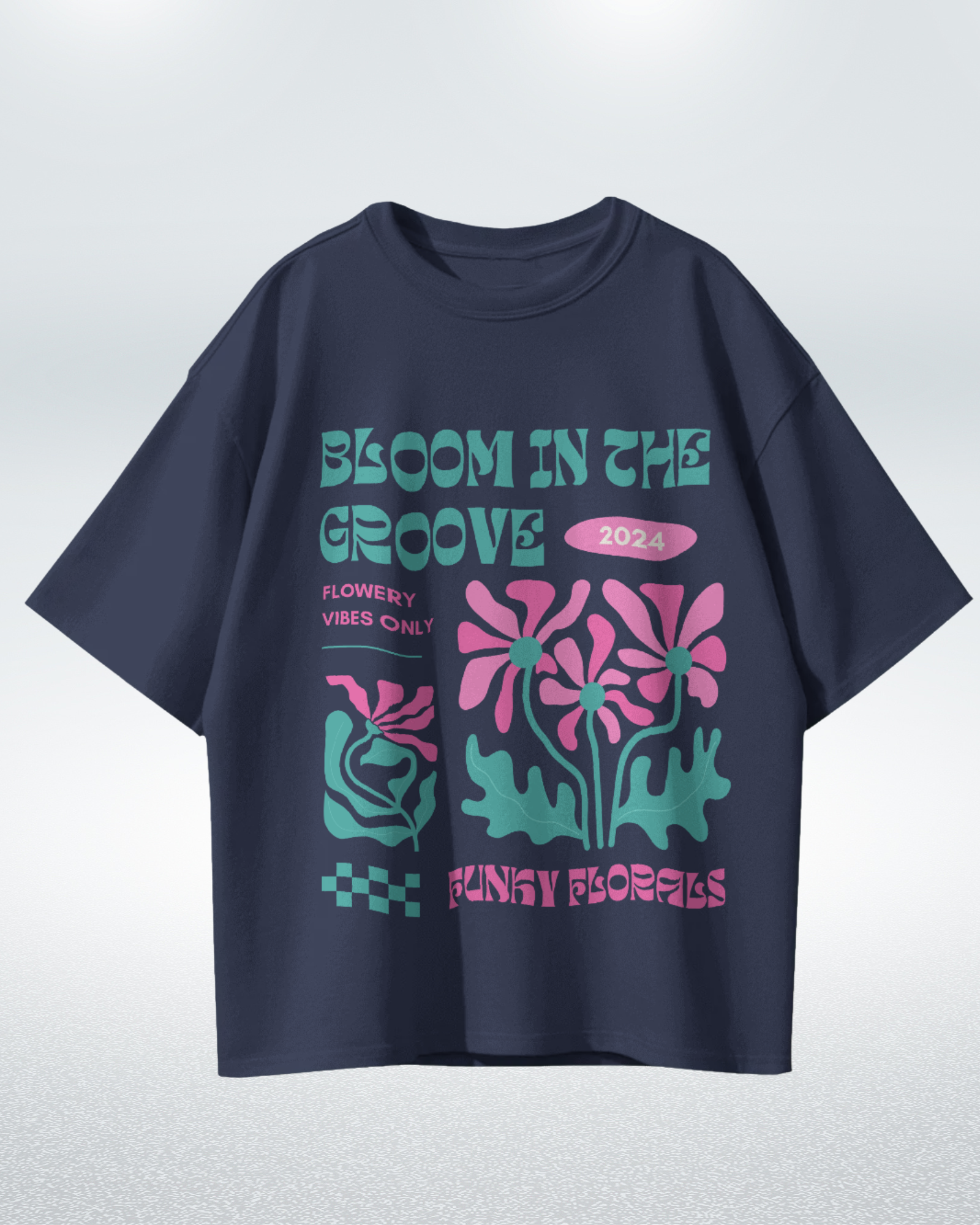 Groovy Bloom Funky Florals 2024 T-shirt for Trendy Comfort – Premium Oversized Style - Dorcus Wear