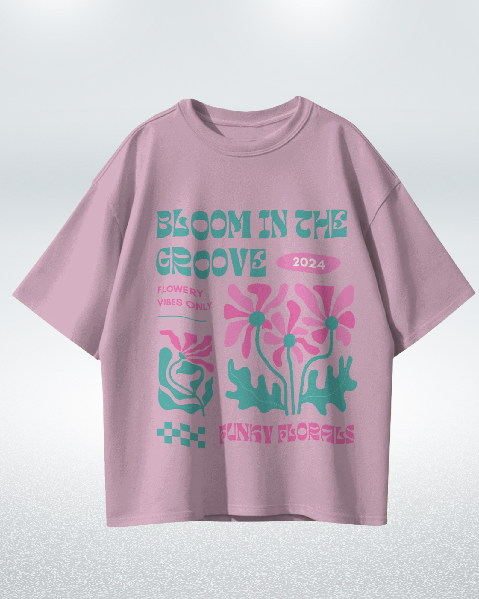 Groovy Bloom Funky Florals 2024 T-shirt for Trendy Comfort – Premium Oversized Style - Dorcus Wear