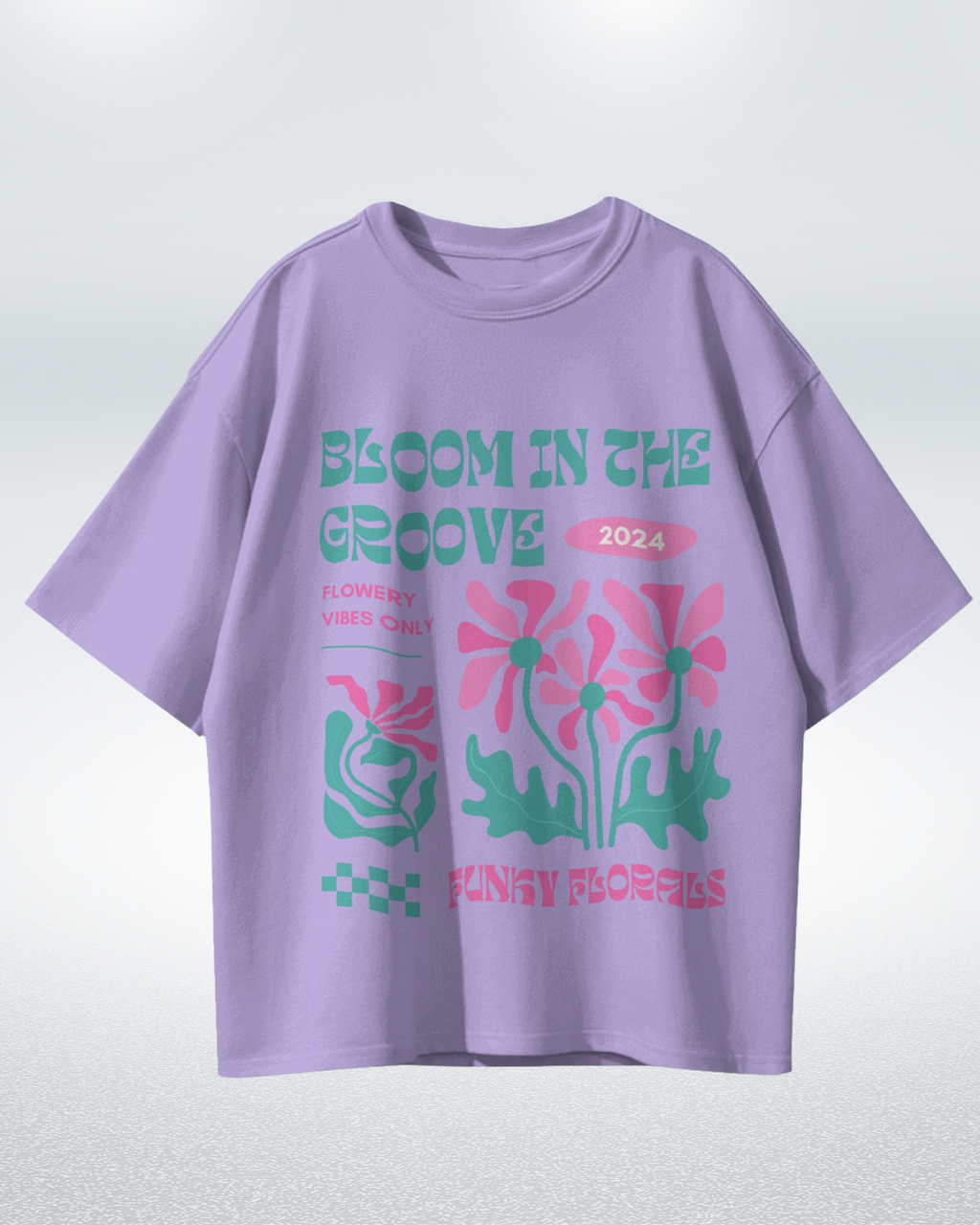 Groovy Bloom Funky Florals 2024 T-shirt for Trendy Comfort – Premium Oversized Style - Dorcus Wear