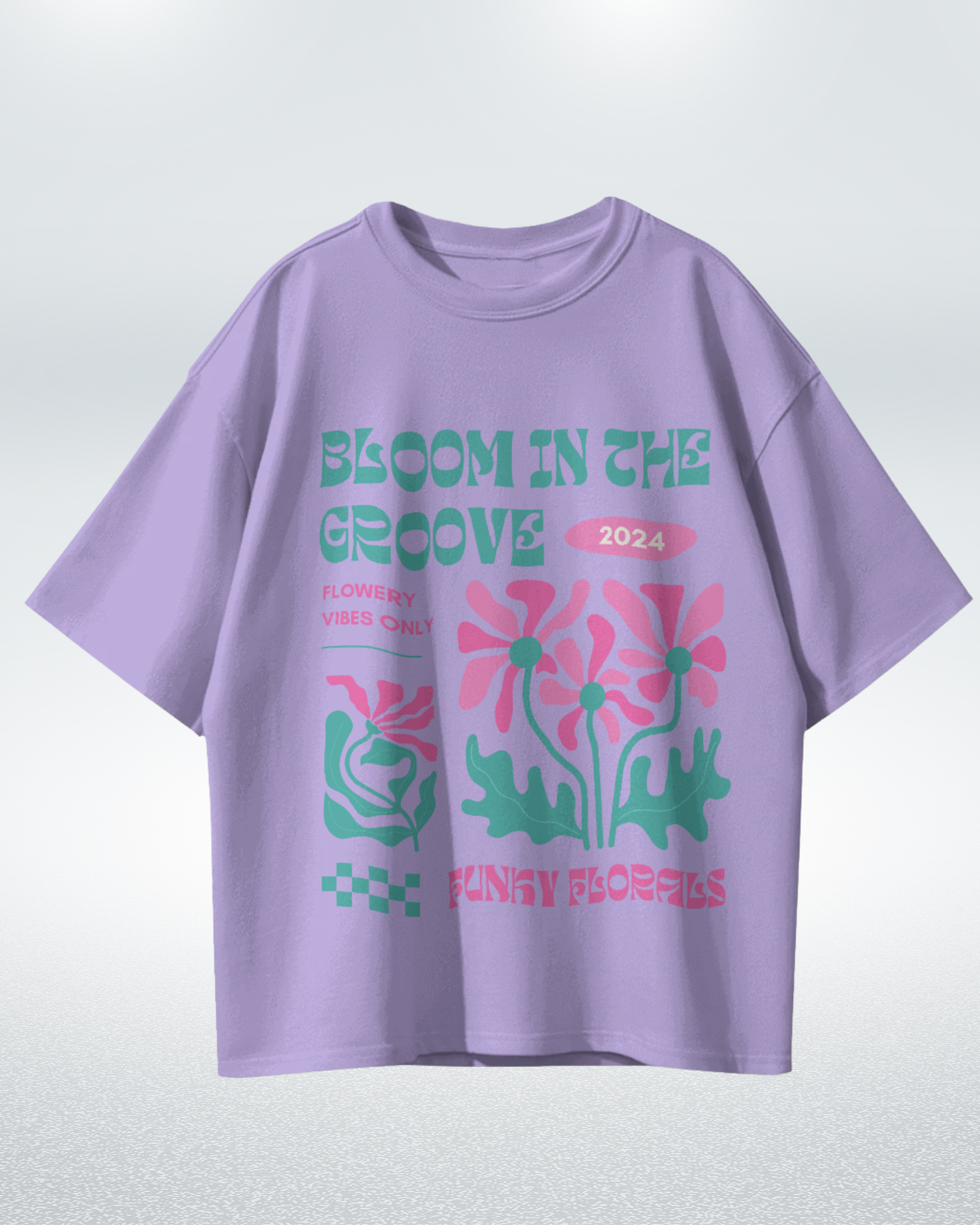 Groovy Bloom Funky Florals 2024 T-shirt for Trendy Comfort – Premium Oversized Style - Dorcus Wear