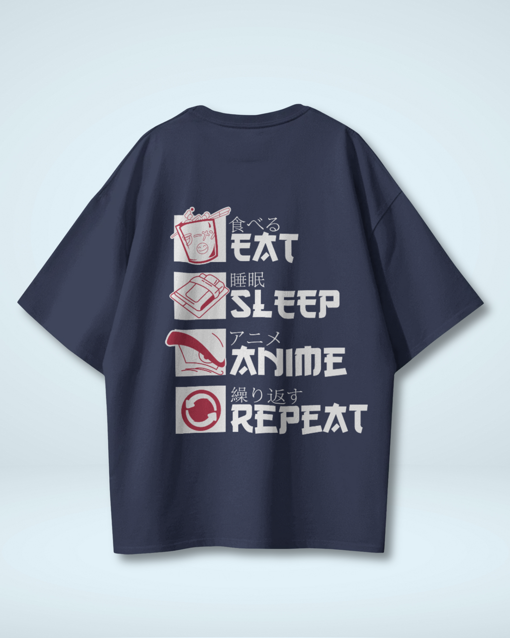 Anime Life Premium Oversized T-Shirt - Eat Sleep Watch Repeat Design