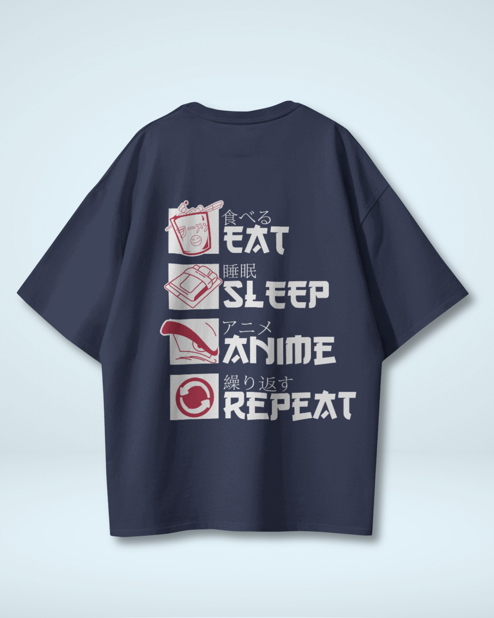 Anime Oversized T-Shirt | Eat Sleep Anime Repeat Oversized T-Shirt