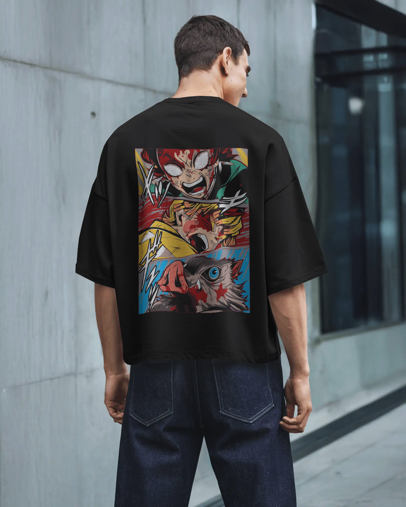 Tanjiro, Zenitsu & Inosuke: Unyielding Resolve | Demon Slayer Premium Oversized T-shirt