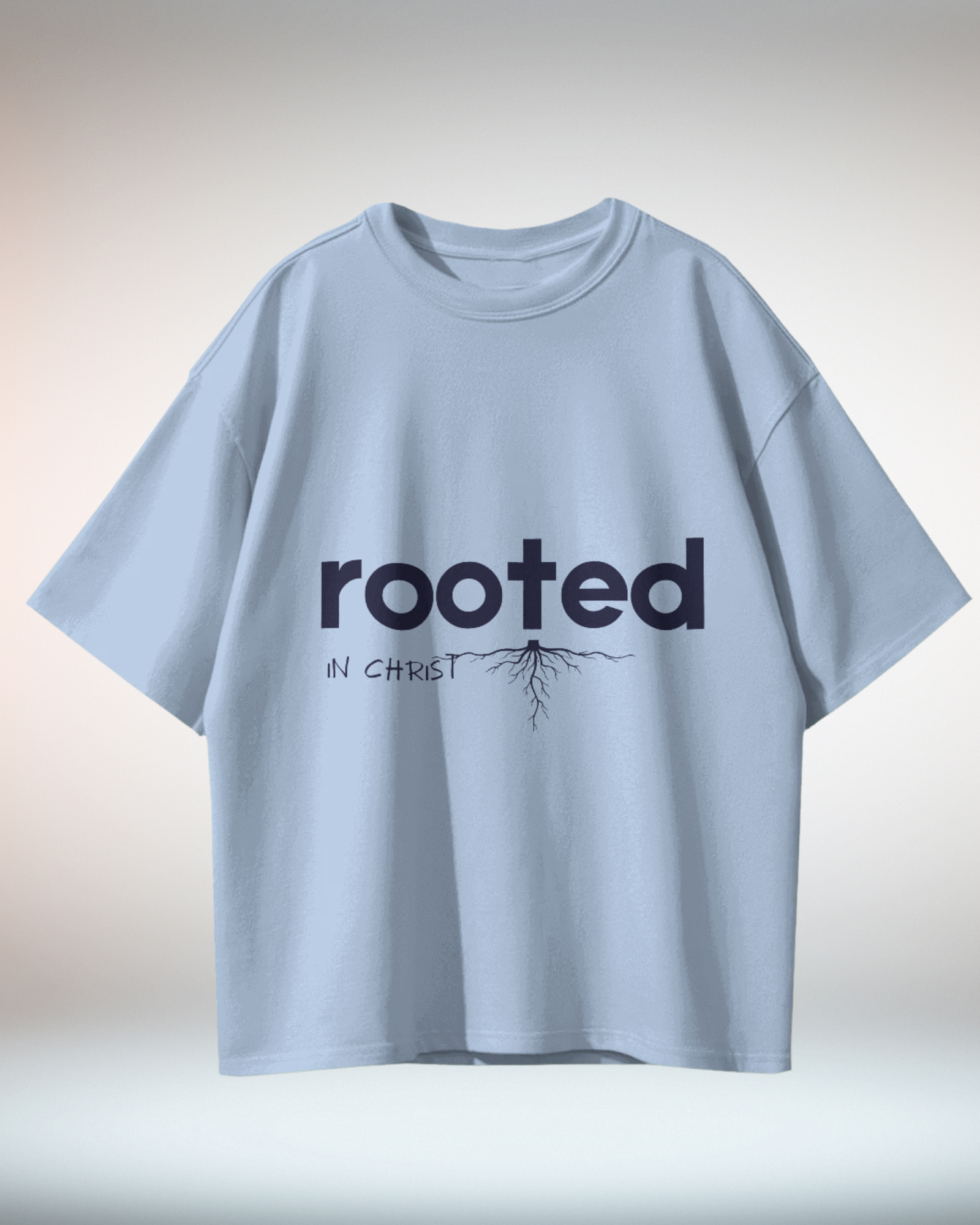 Blue Peach Minimal Typographic Christian Religious TShirt - Dorcus Wear