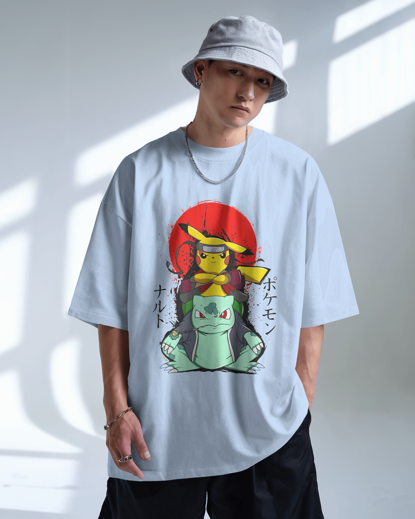 Pikachu Ruto Oversized T-shirt | Premium Pokémon Tee Featuring Pikachu & Bulbasaur