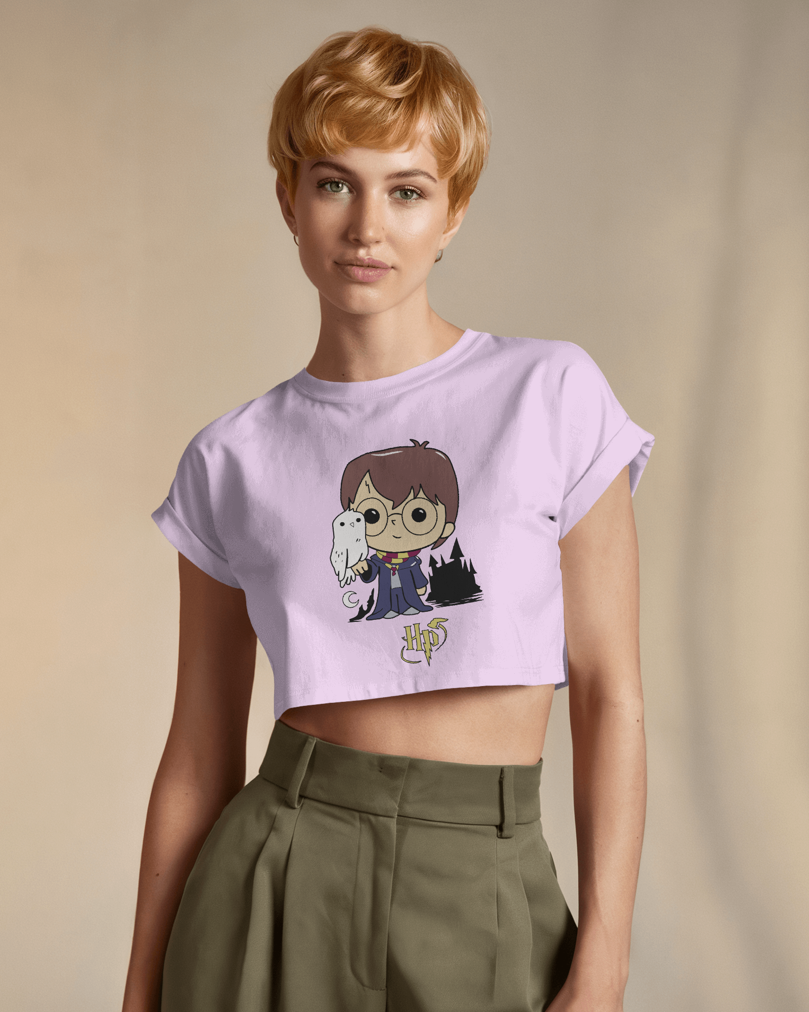 Harry Potter with Hedwig | Harry Potter | Crop Top - Dorcus Wear