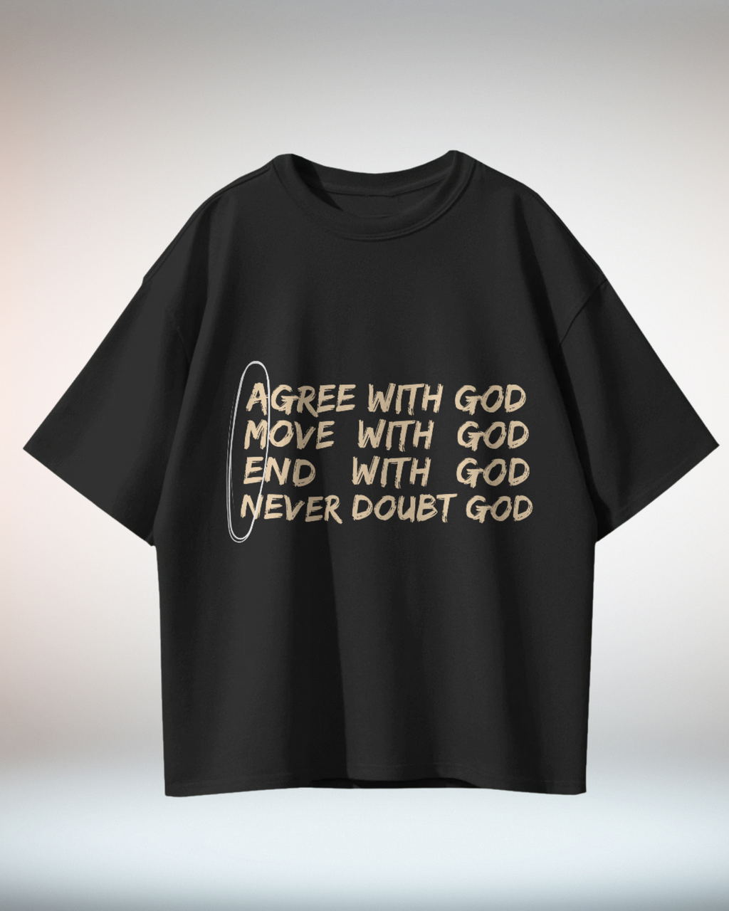 Black White Minimal Typographic Christian Religious TShirt - Dorcus Wear