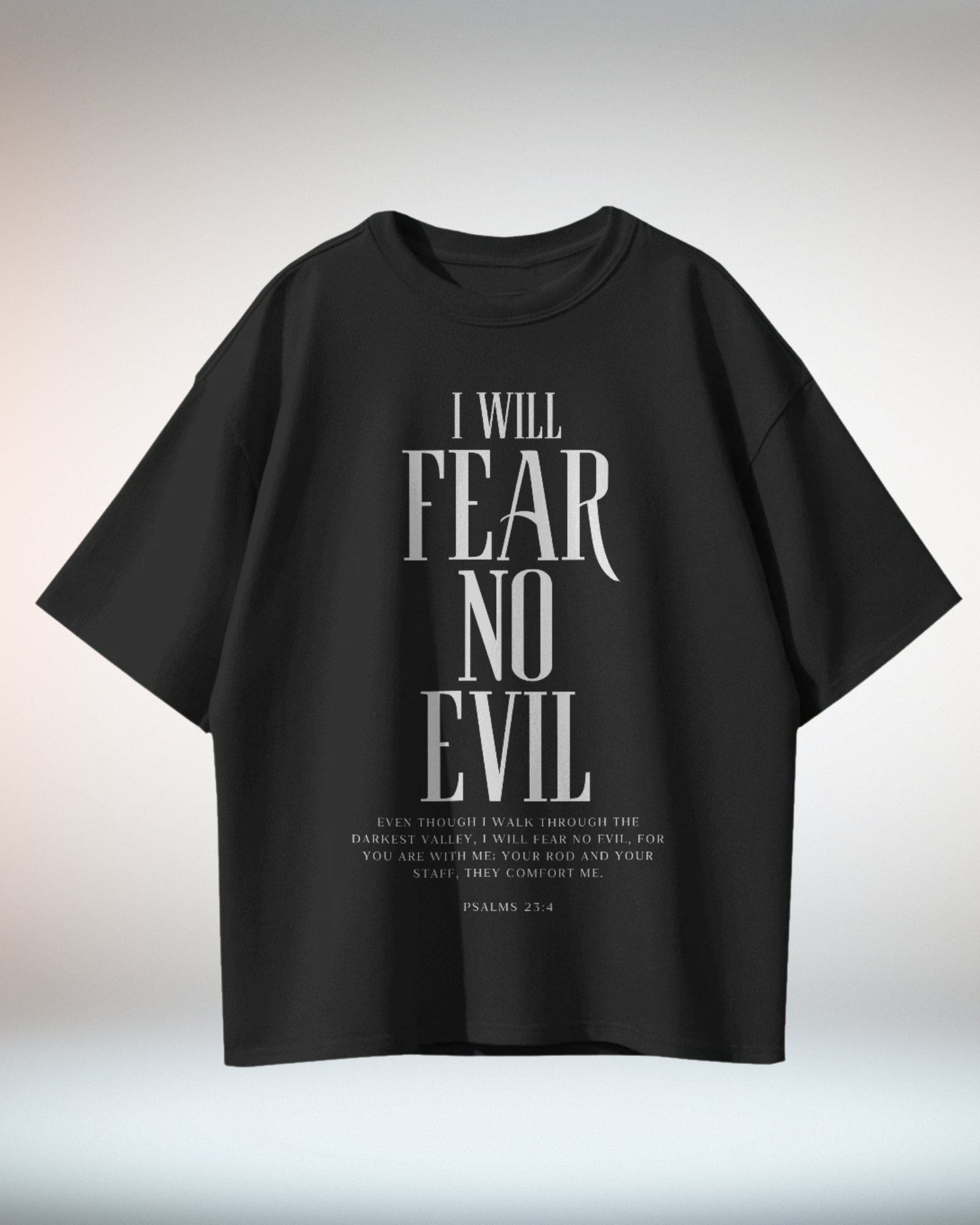 Black Beige Grunge Minimal Typographic Christian Religious TShirt - Dorcus Wear