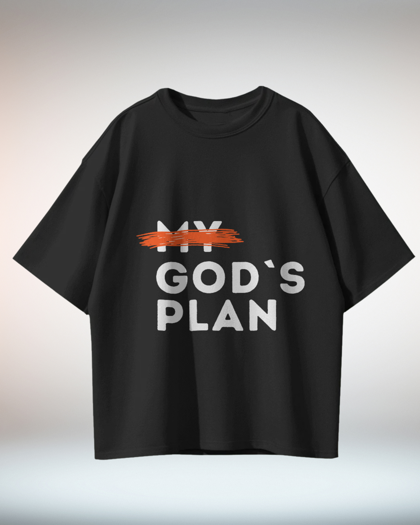 Black Beige Grunge Minimal Typographic Christian Religious TShirt - Dorcus Wear