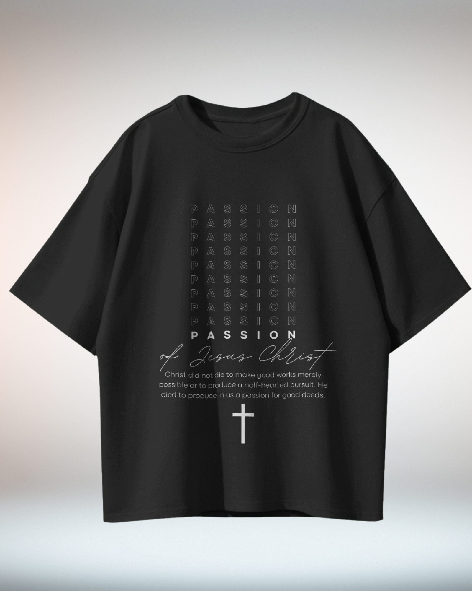 Black White Minimal Typographic Christian Religious TShirt - Dorcus Wear