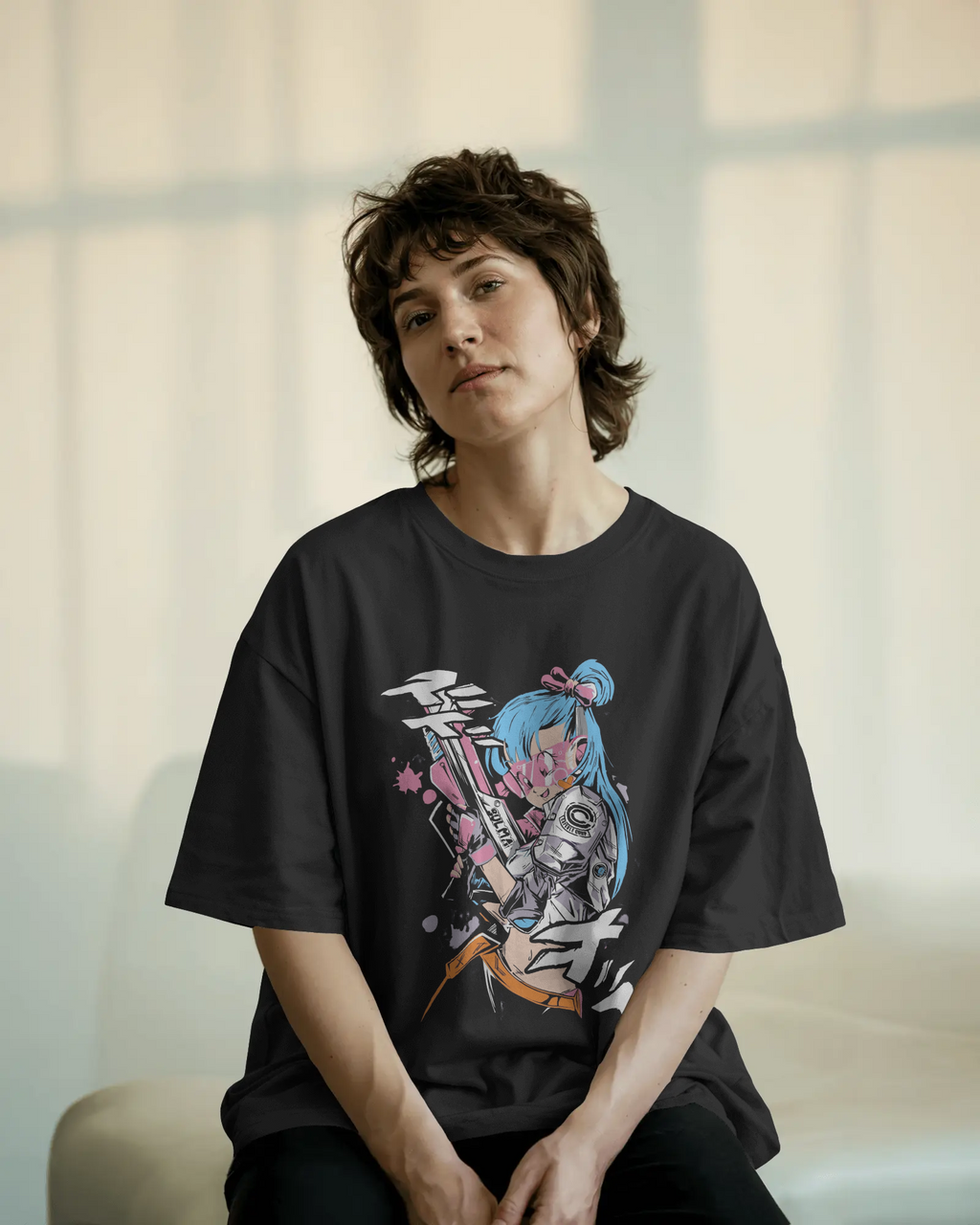 Bulma Premium Oversized T-shirt - Stylish Dragon Ball Inspired Apparel