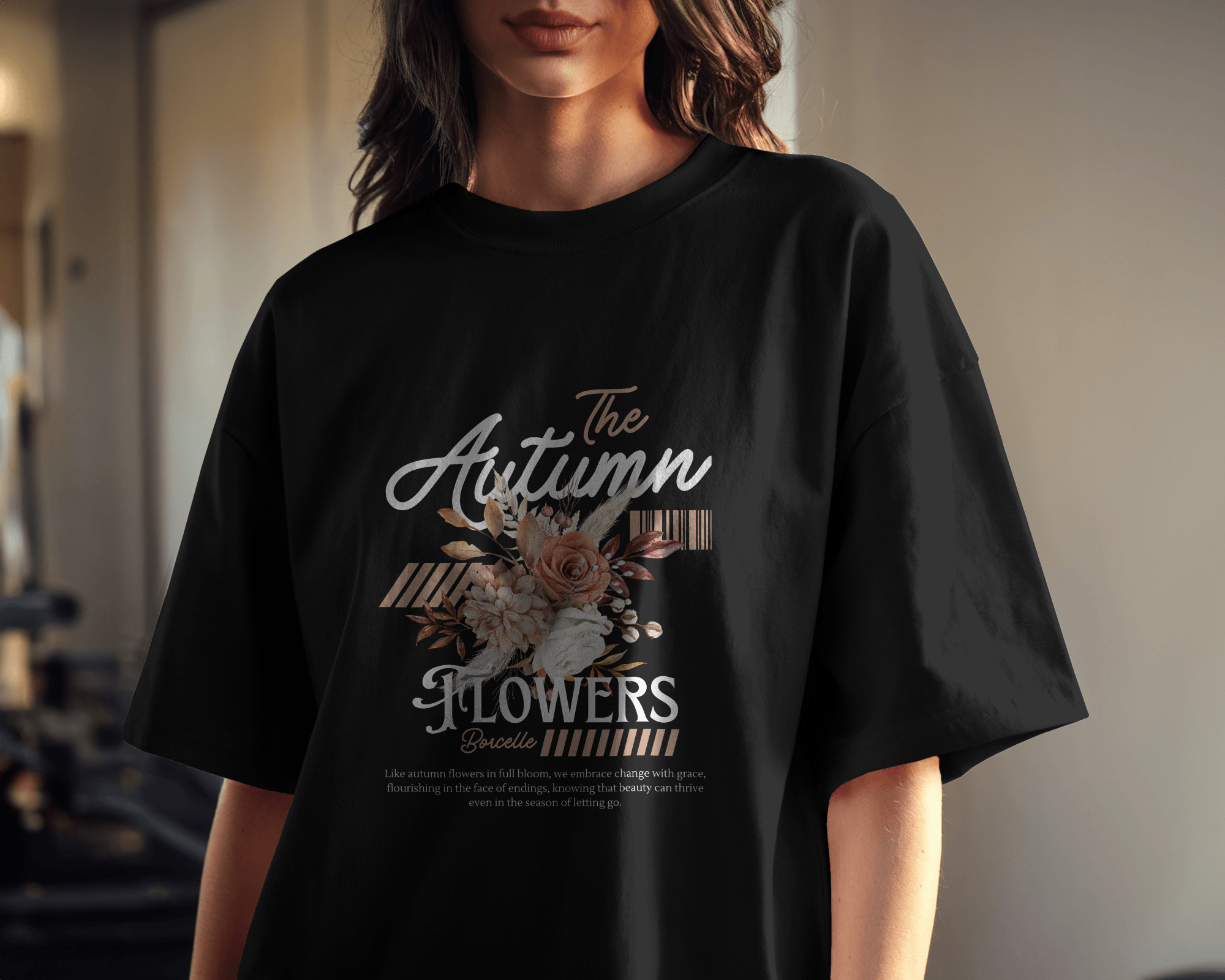 Autumn Bloom Premium Oversized T-shirt for Ultimate Comfort and Style