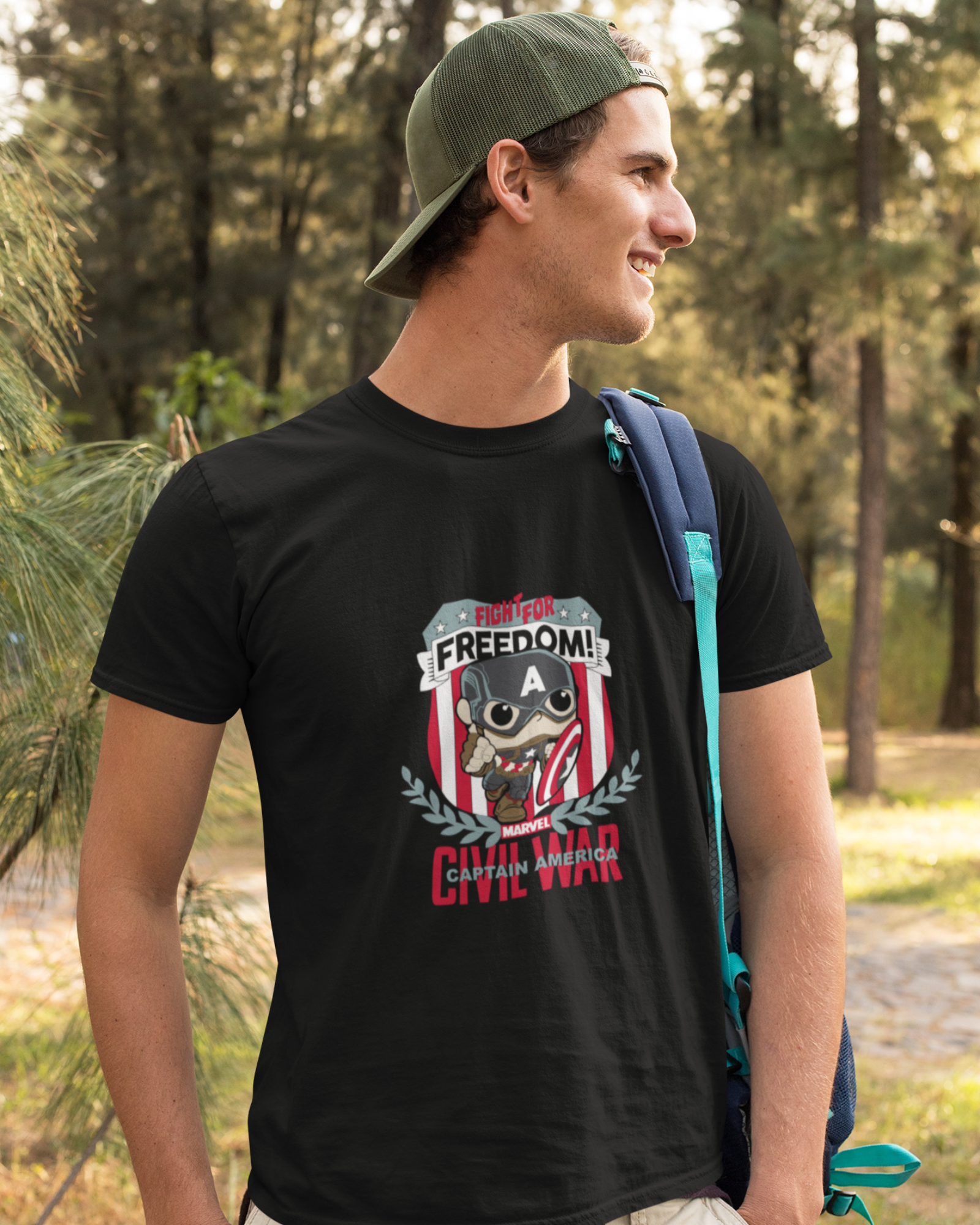 Captain America Civil War T-shirt | Fight for Freedom | Marvel Classic Tee