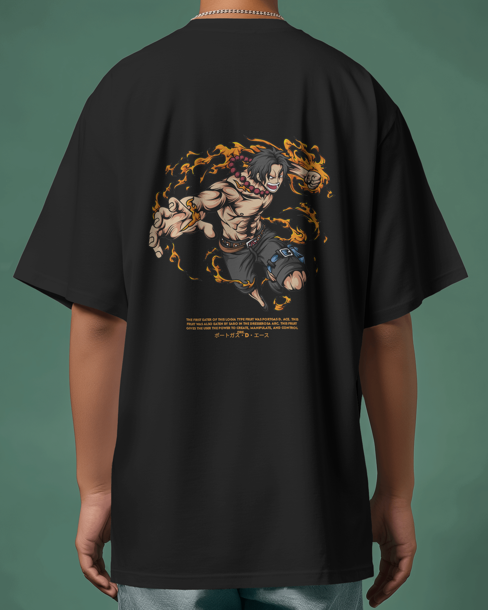 Portgas D Ace T-shirt | One Piece Premium Oversized T-shirt