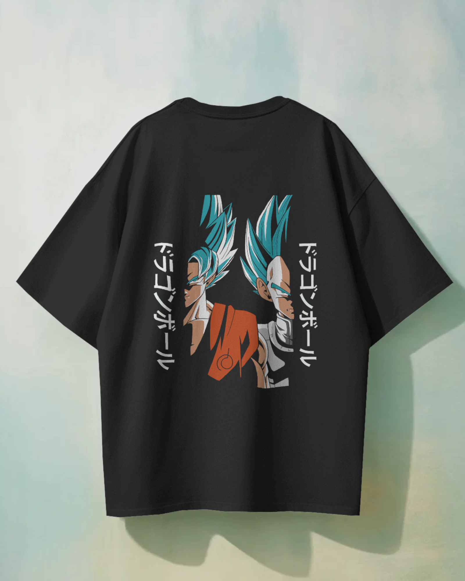 Super Saiyan Premium Oversized T-shirt: Goku and Vegeta Duo Design