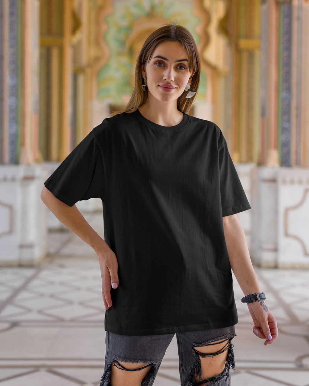 Black Basic Oversized T-shirt for Ultimate Comfort and Style - Dorcus Wear