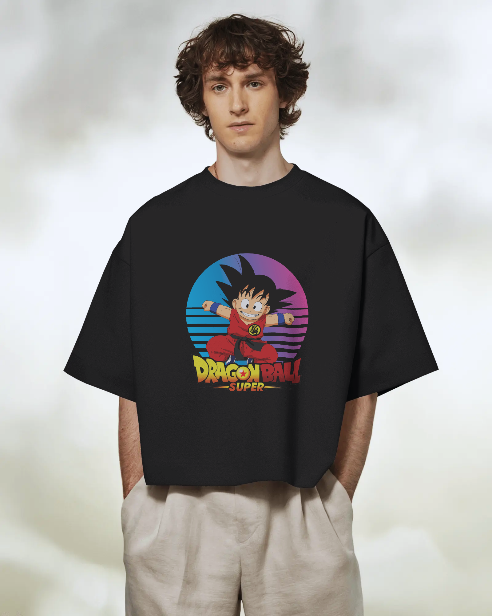 Retro Saiyan Kid Goku T-shirt | Dragon Ball Z Premium Oversized T-shirt