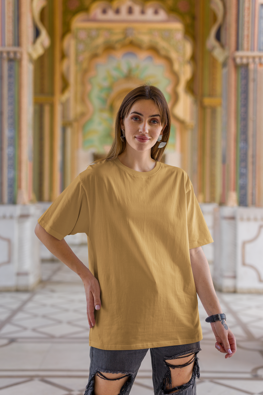 Golden Yellow Basic T-shirt for Effortless Style - Dorcus Wear