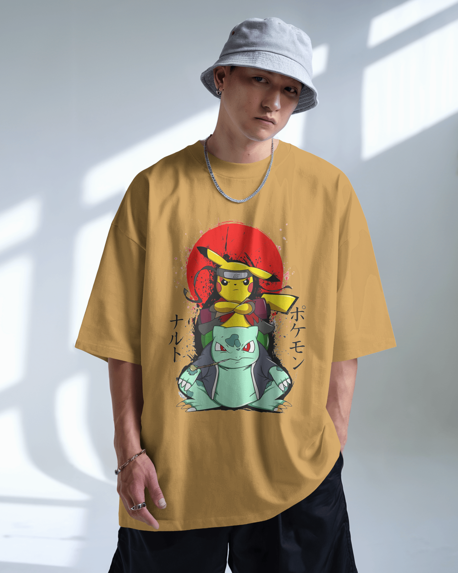 Pikachu Ruto Oversized T-shirt | Premium Pokémon Tee Featuring Pikachu & Bulbasaur