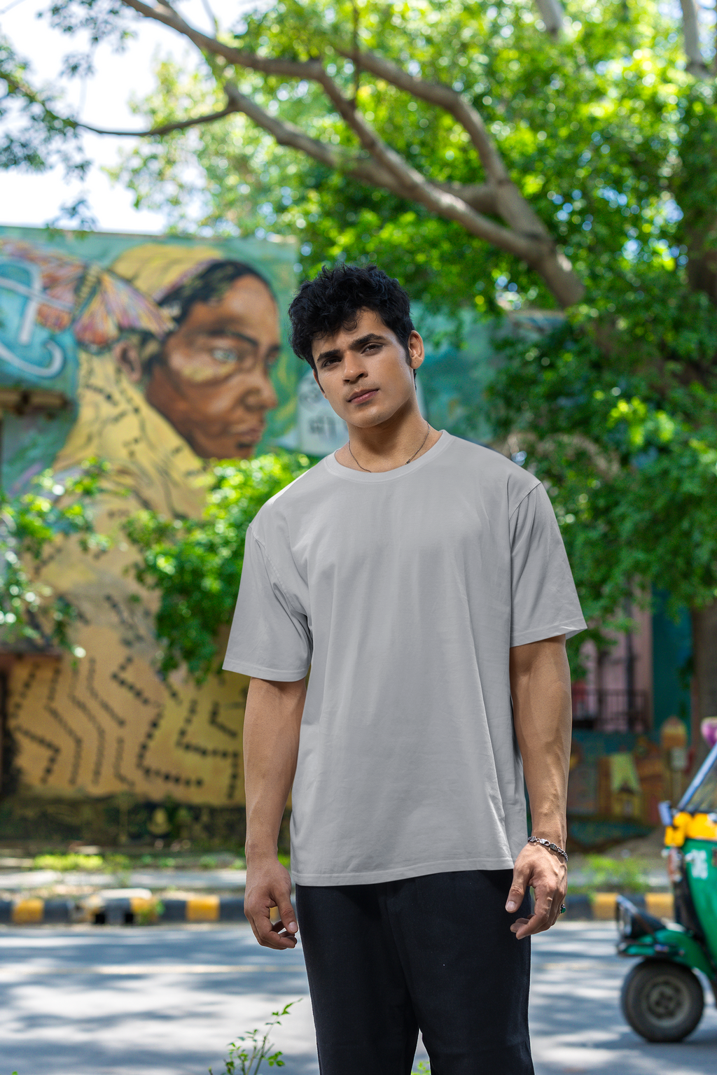 Grey Melange Basic Oversized T-shirt for Comfortable Style - Dorcus Wear