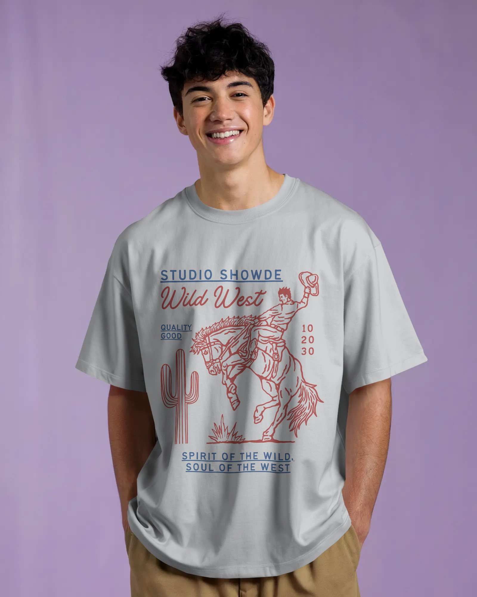 Retro Cowboy Premium Oversized T-Shirt - Dorcus Wear